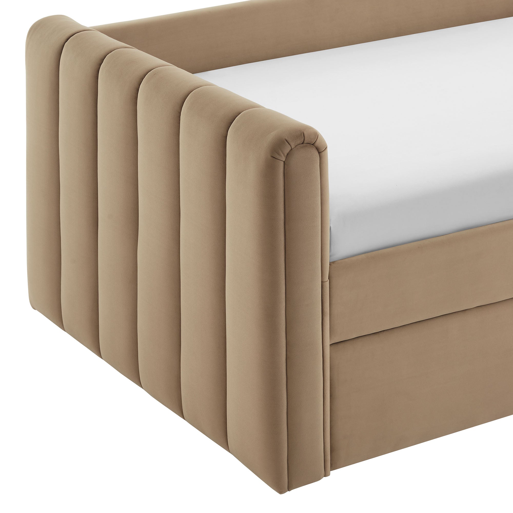 Veyla Channel Tufted Performance Velvet Daybed With Trundle