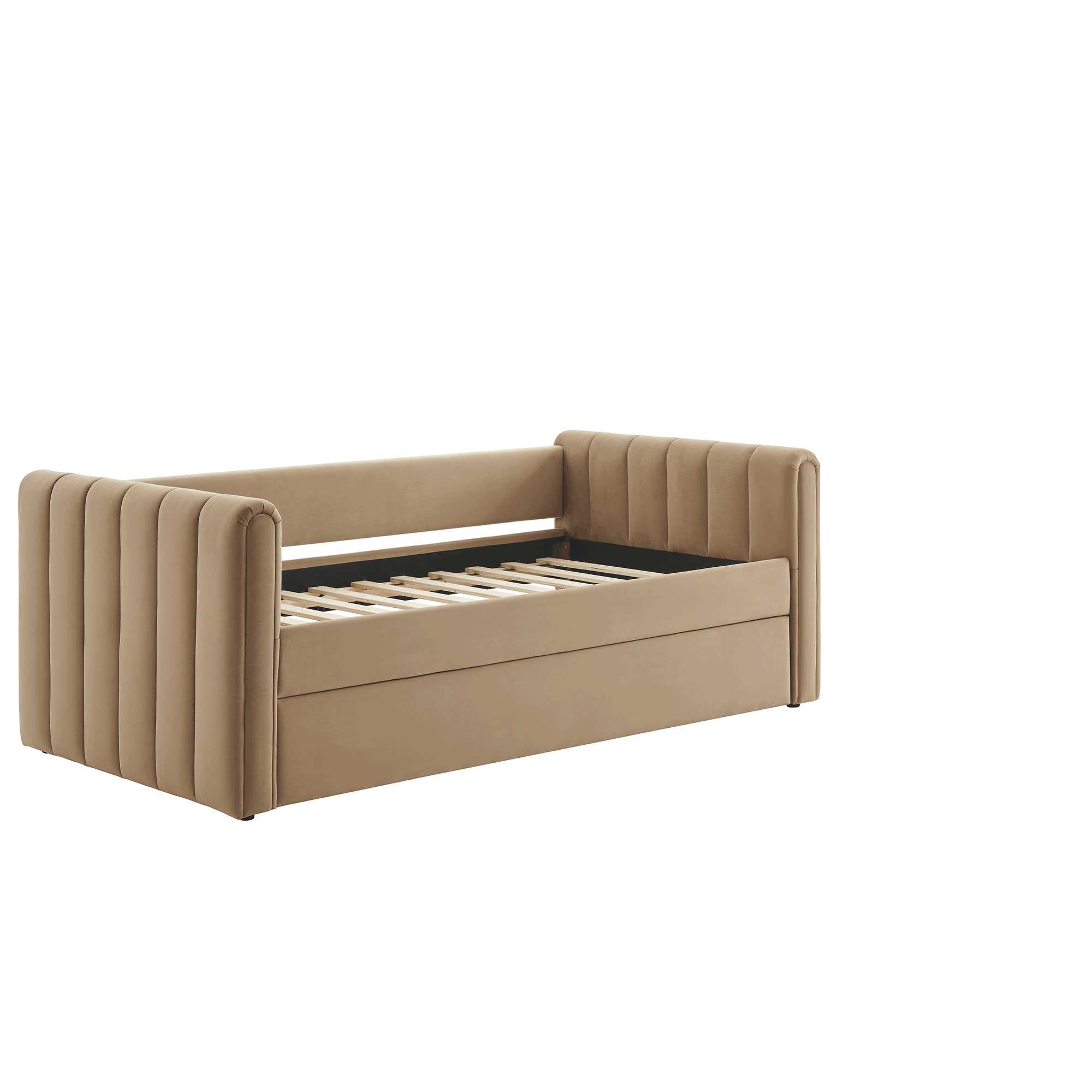 Veyla Channel Tufted Performance Velvet Daybed With Trundle