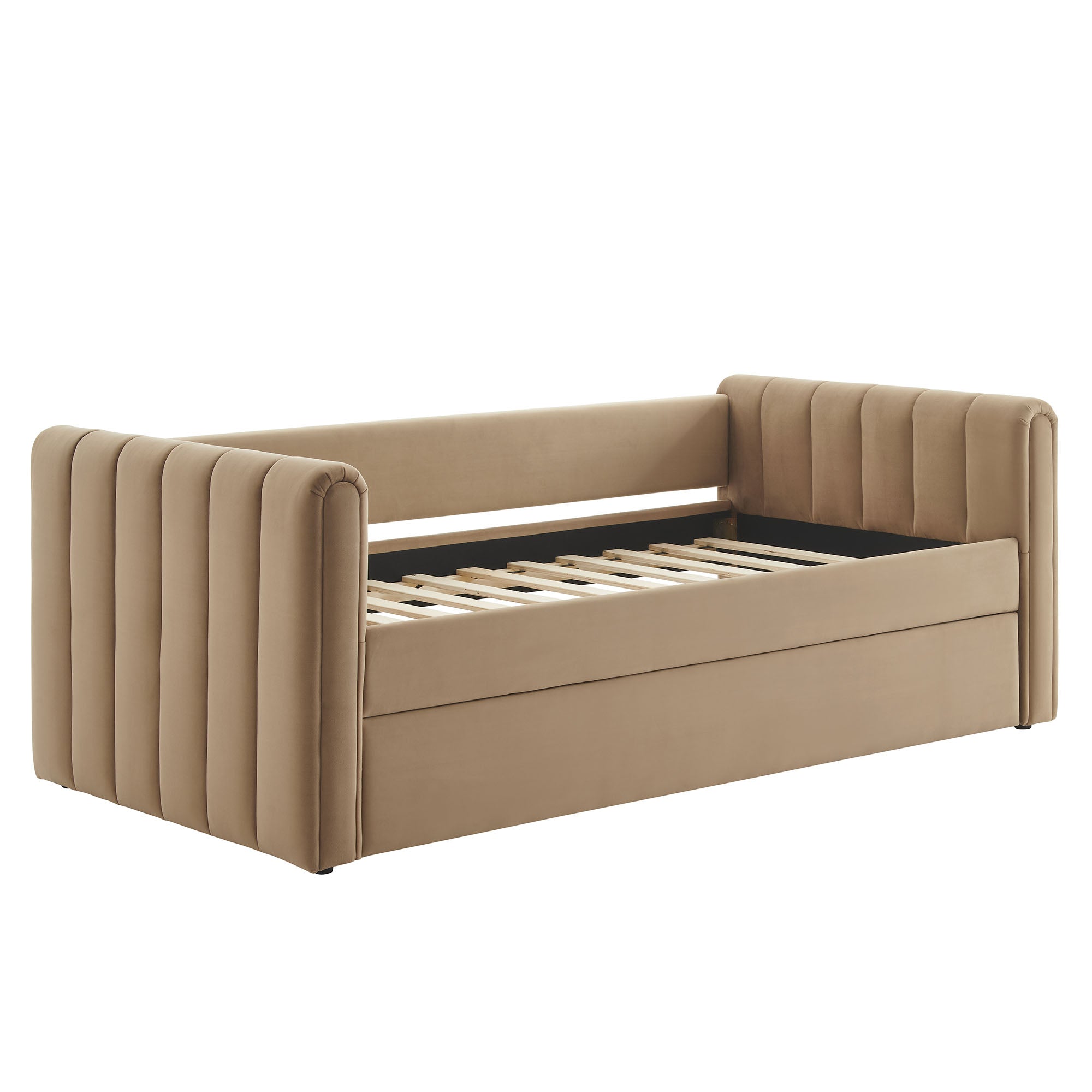 Veyla Channel Tufted Performance Velvet Daybed With Trundle
