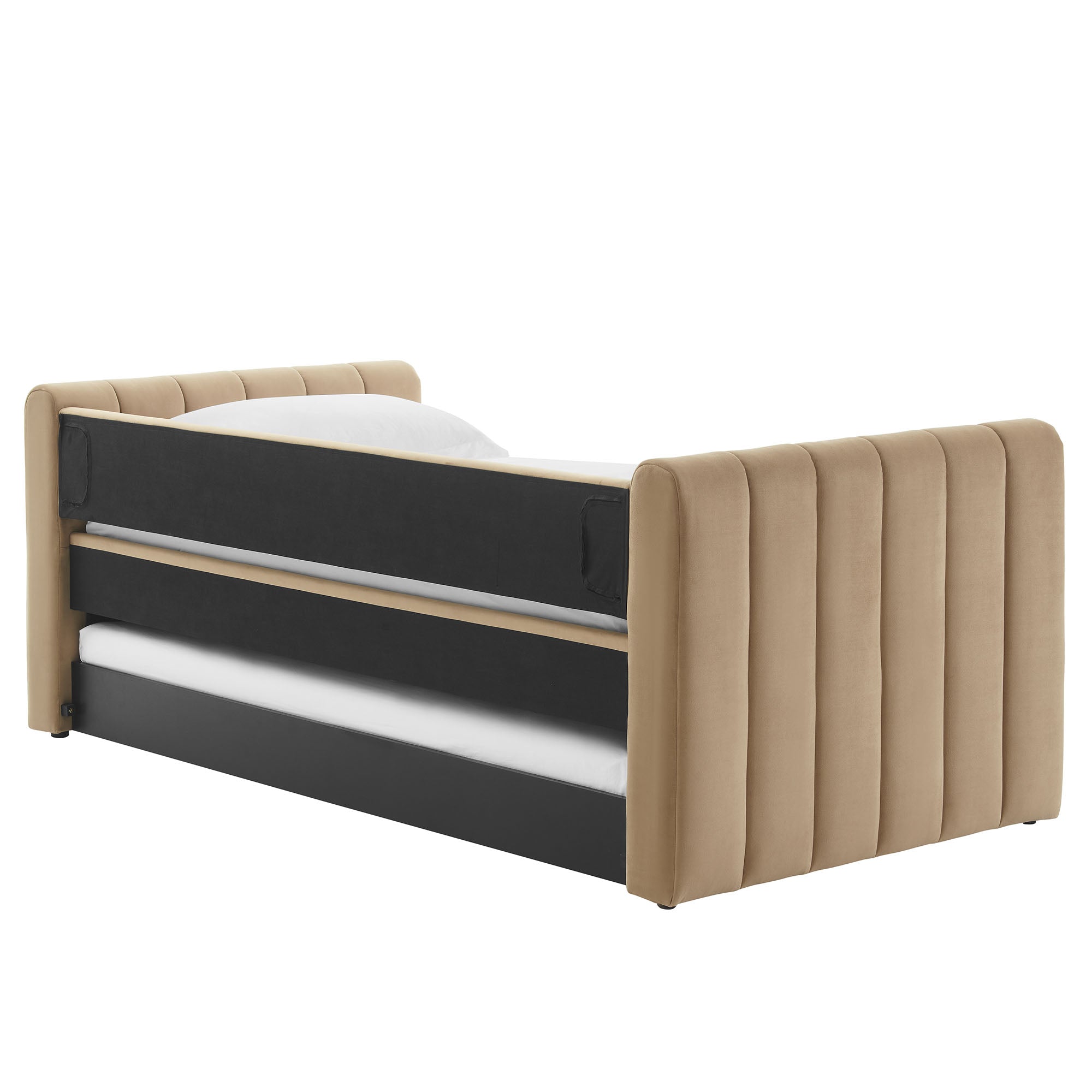 Veyla Channel Tufted Performance Velvet Daybed With Trundle