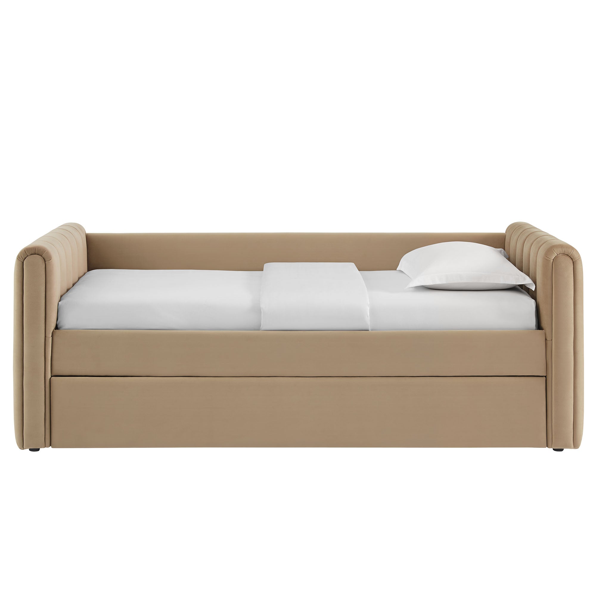 Veyla Channel Tufted Performance Velvet Daybed With Trundle