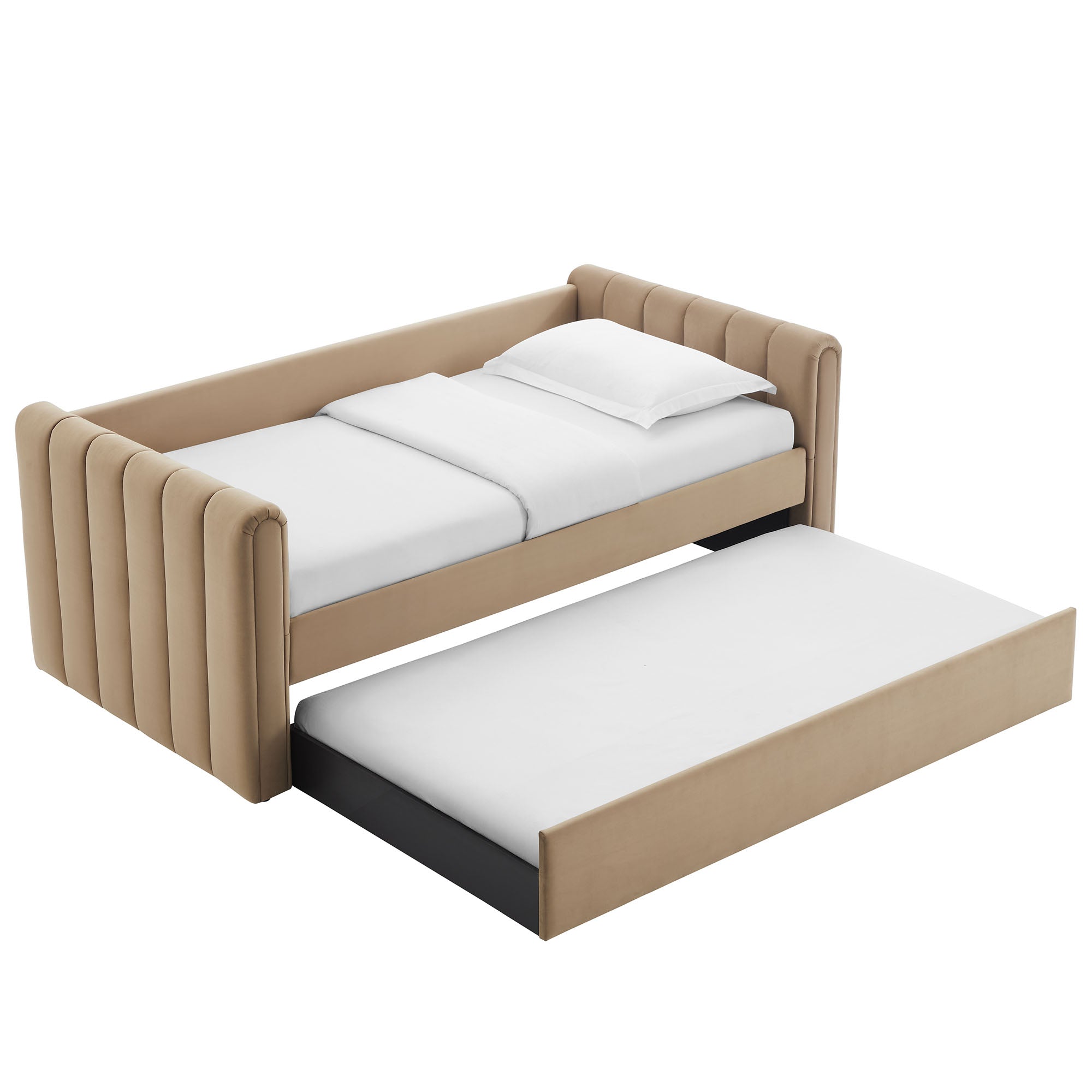 Veyla Channel Tufted Performance Velvet Daybed With Trundle