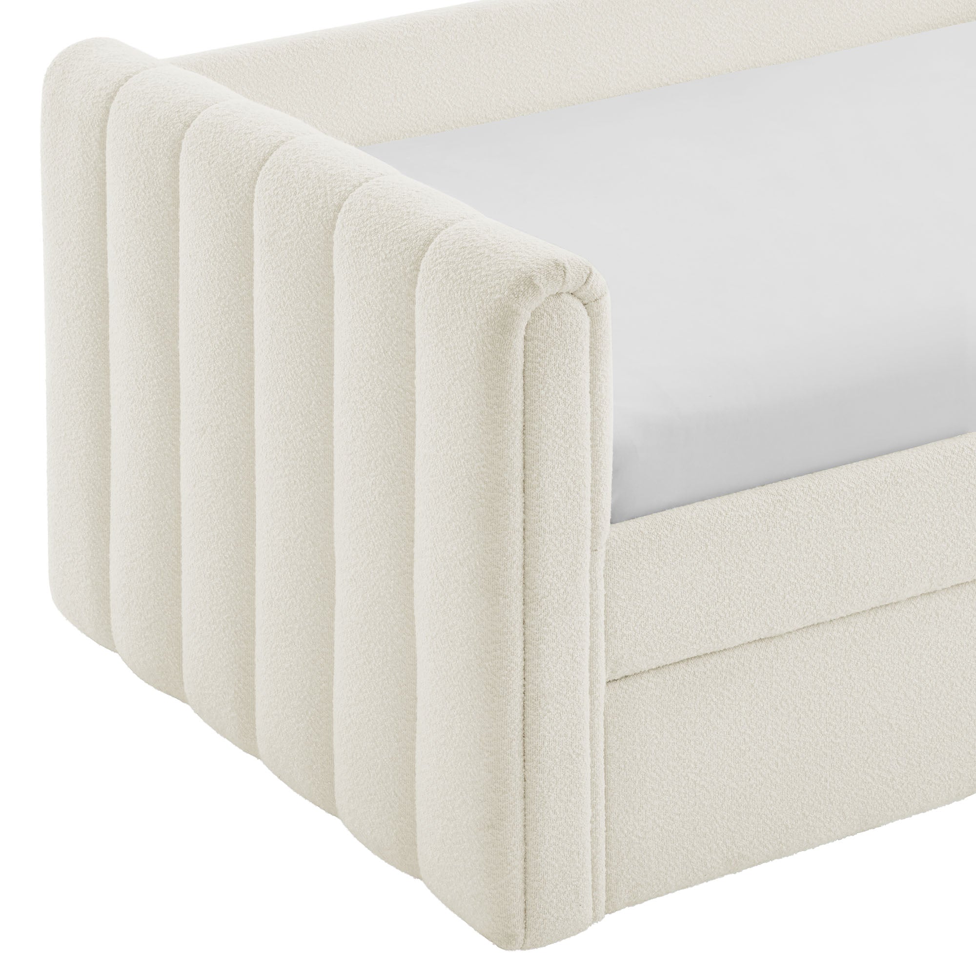 Veyla Channel Tufted Boucle Daybed With Trundle