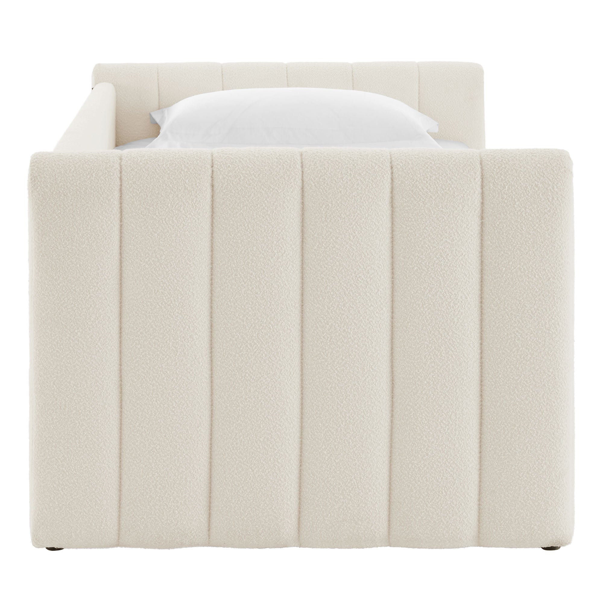 Veyla Channel Tufted Boucle Daybed With Trundle