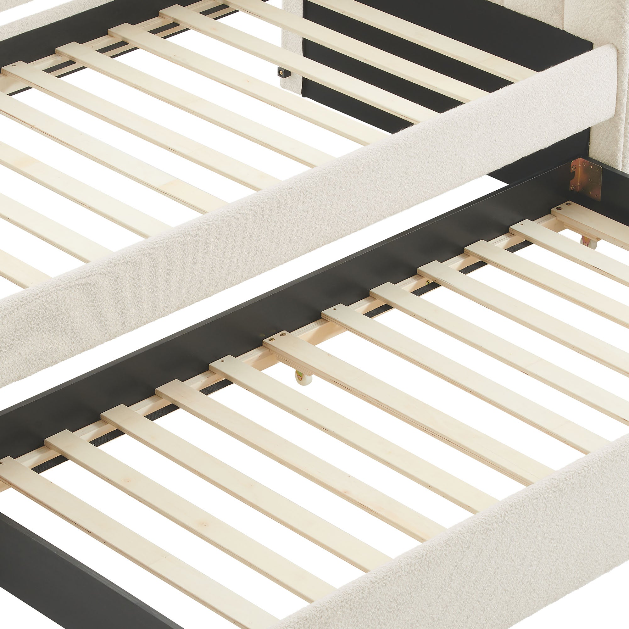 Veyla Channel Tufted Boucle Daybed With Trundle