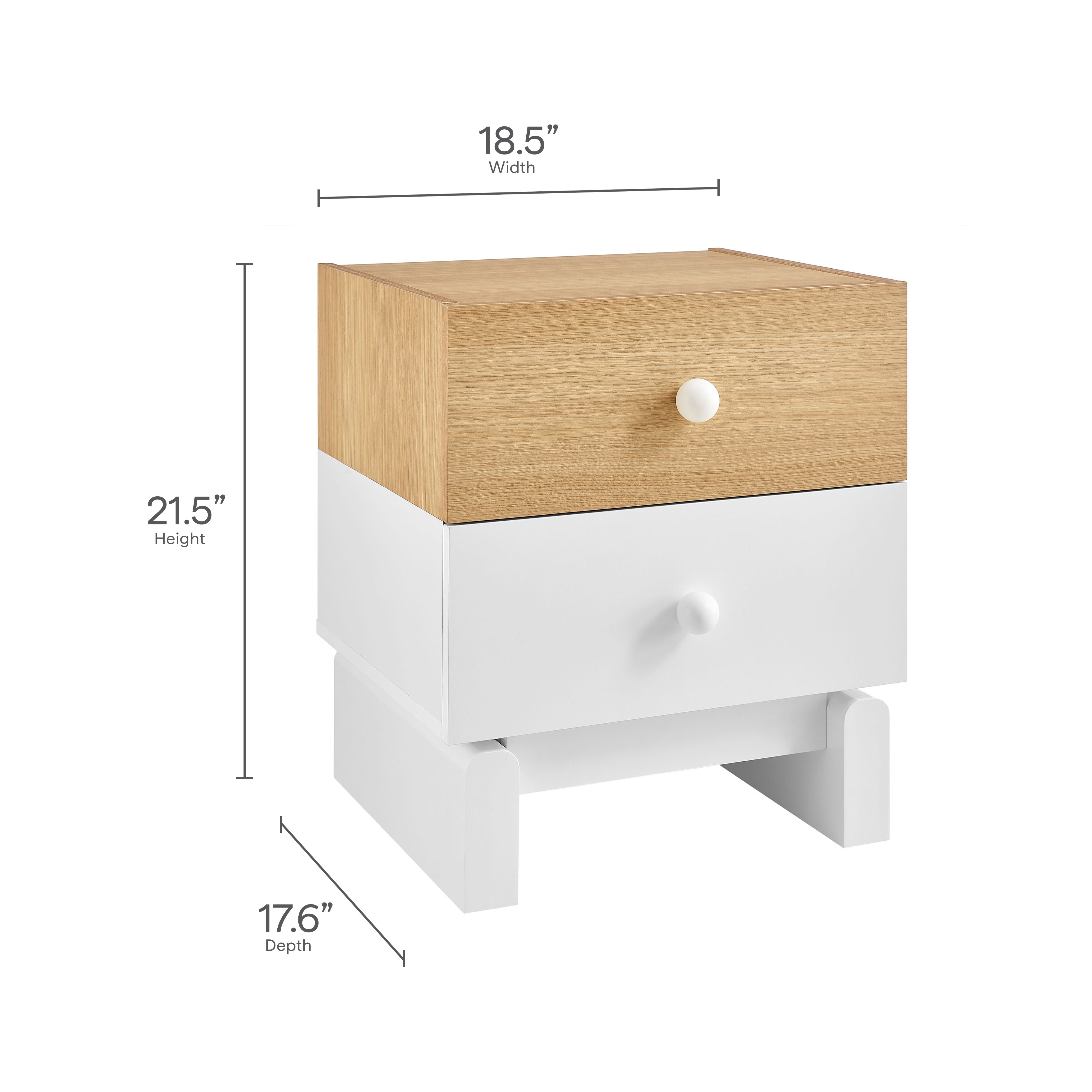 Nolia 2-Drawer Color Block Nightstand