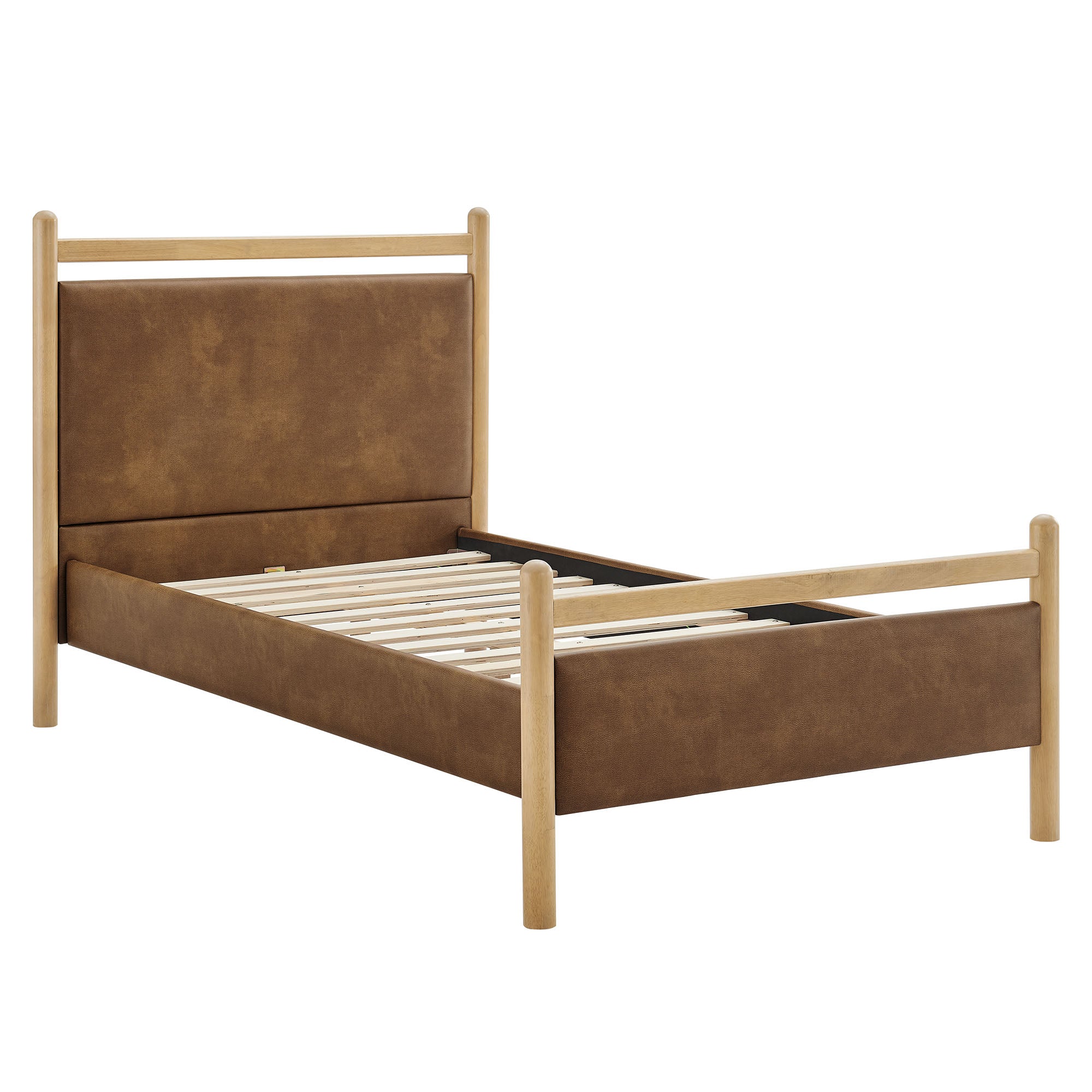 Ginny Size Vegan Leather Platform Bed Frame