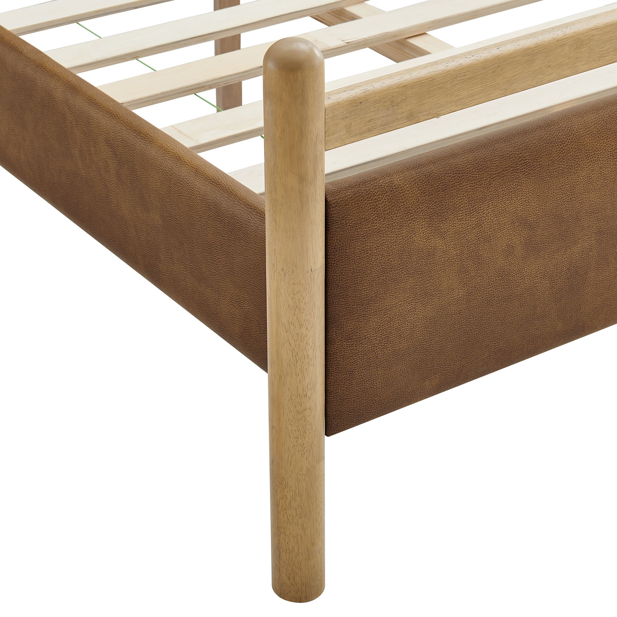 Ginny Size Vegan Leather Platform Bed Frame