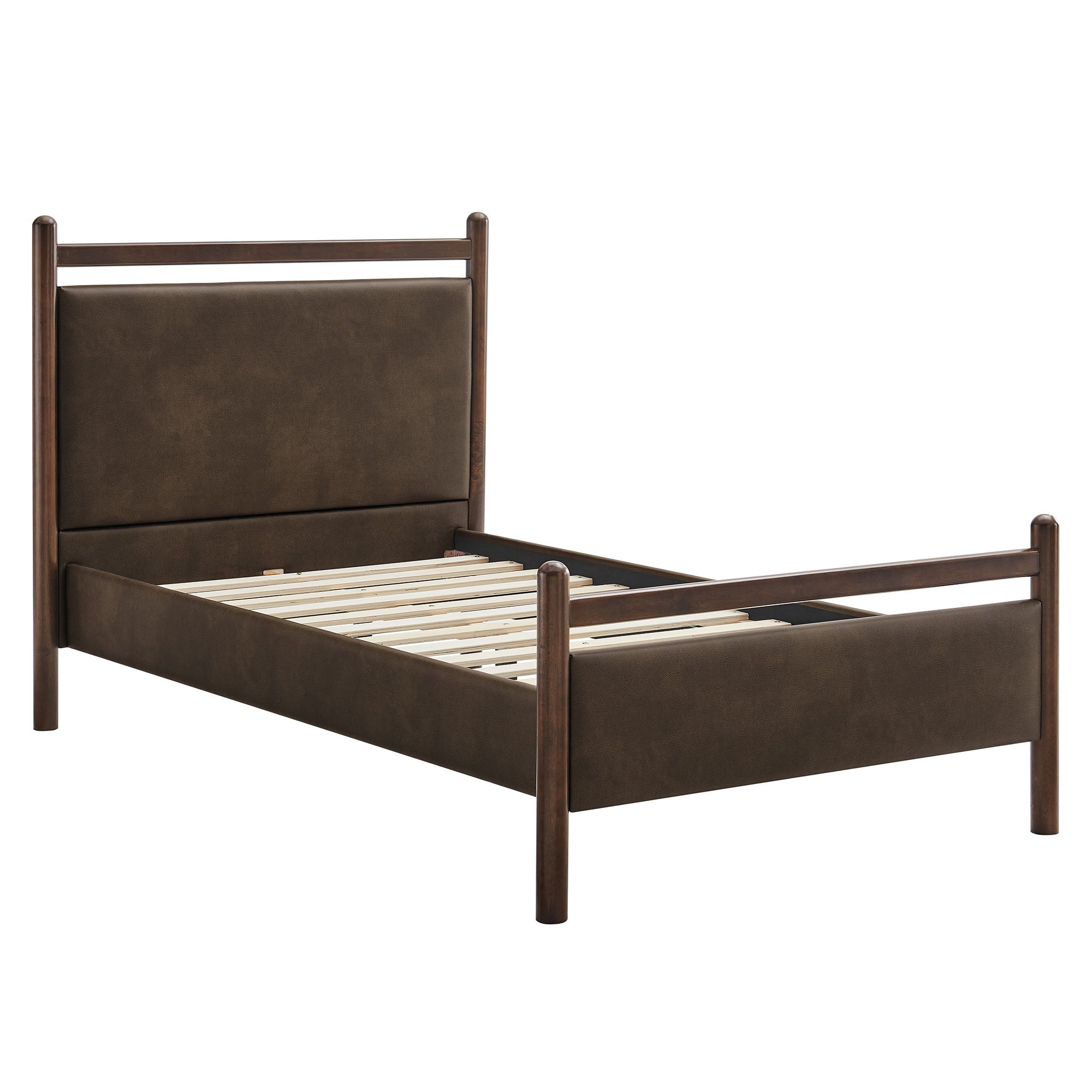 Ginny Size Vegan Leather Platform Bed Frame