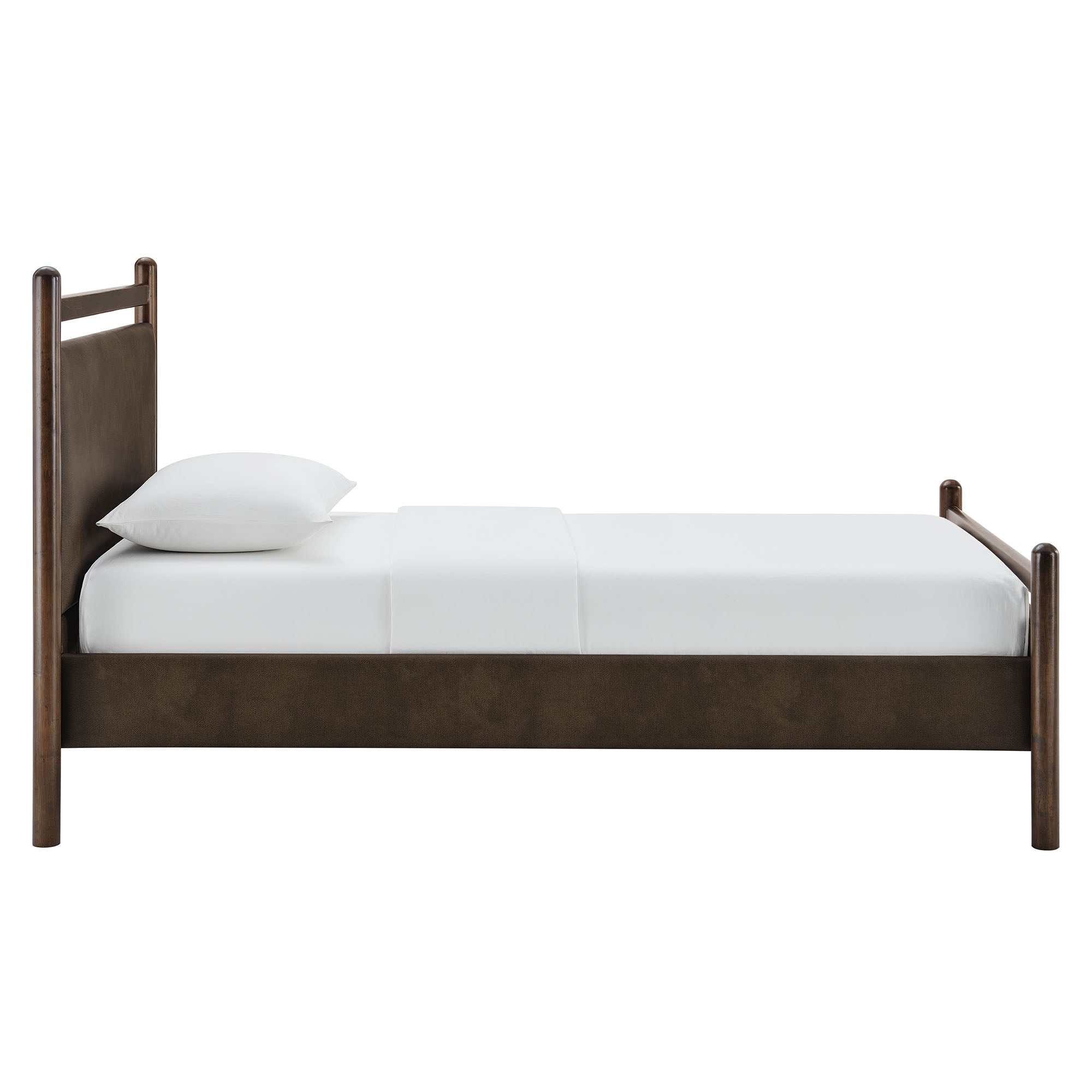 Ginny Size Vegan Leather Platform Bed Frame