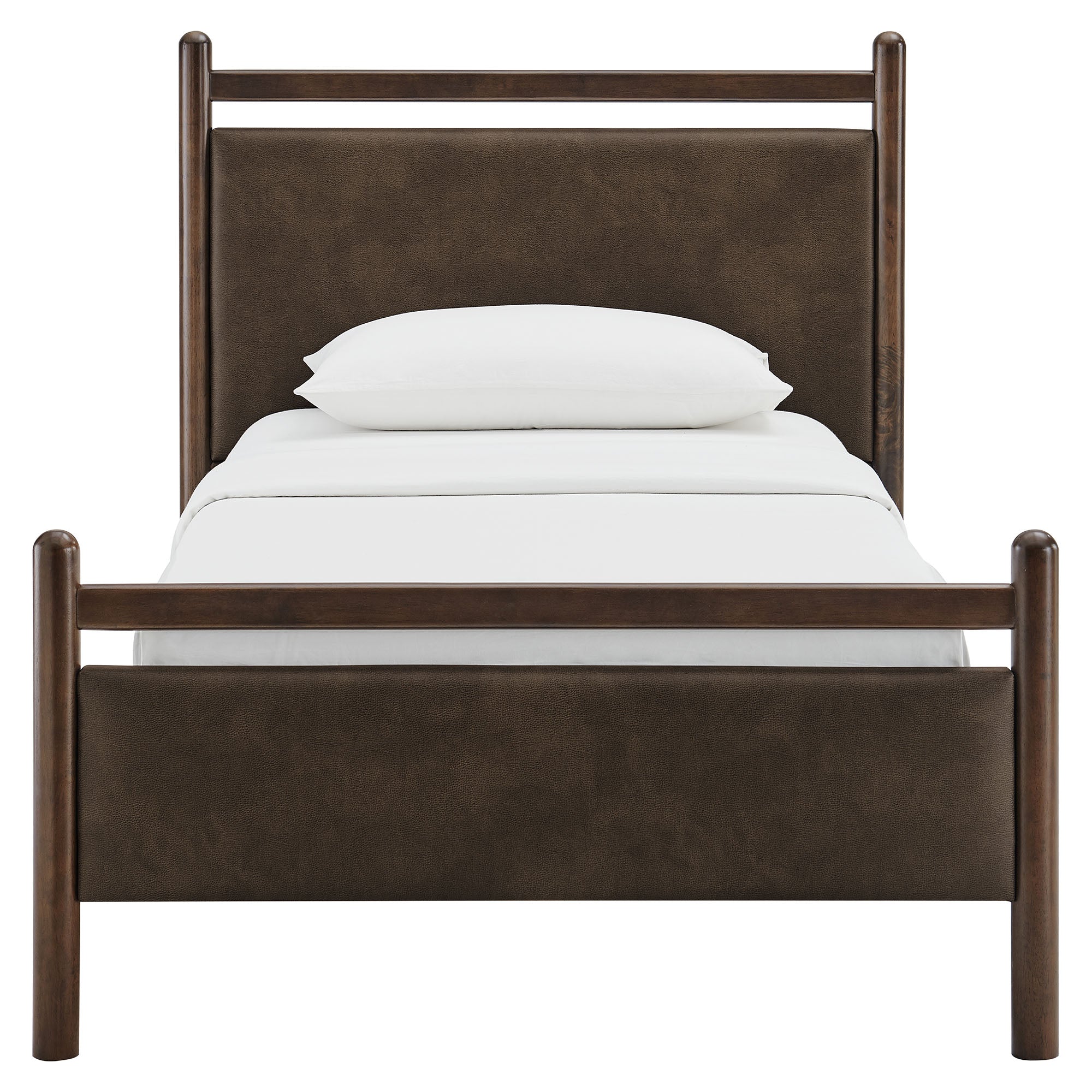 Ginny Size Vegan Leather Platform Bed Frame