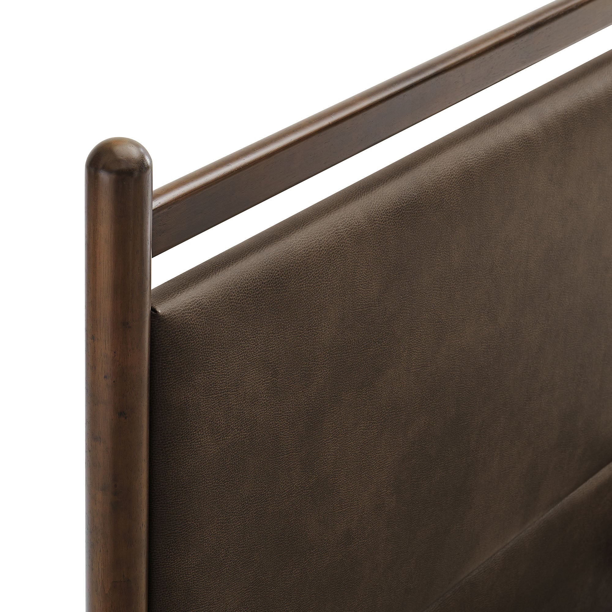 Ginny Size Vegan Leather Platform Bed Frame