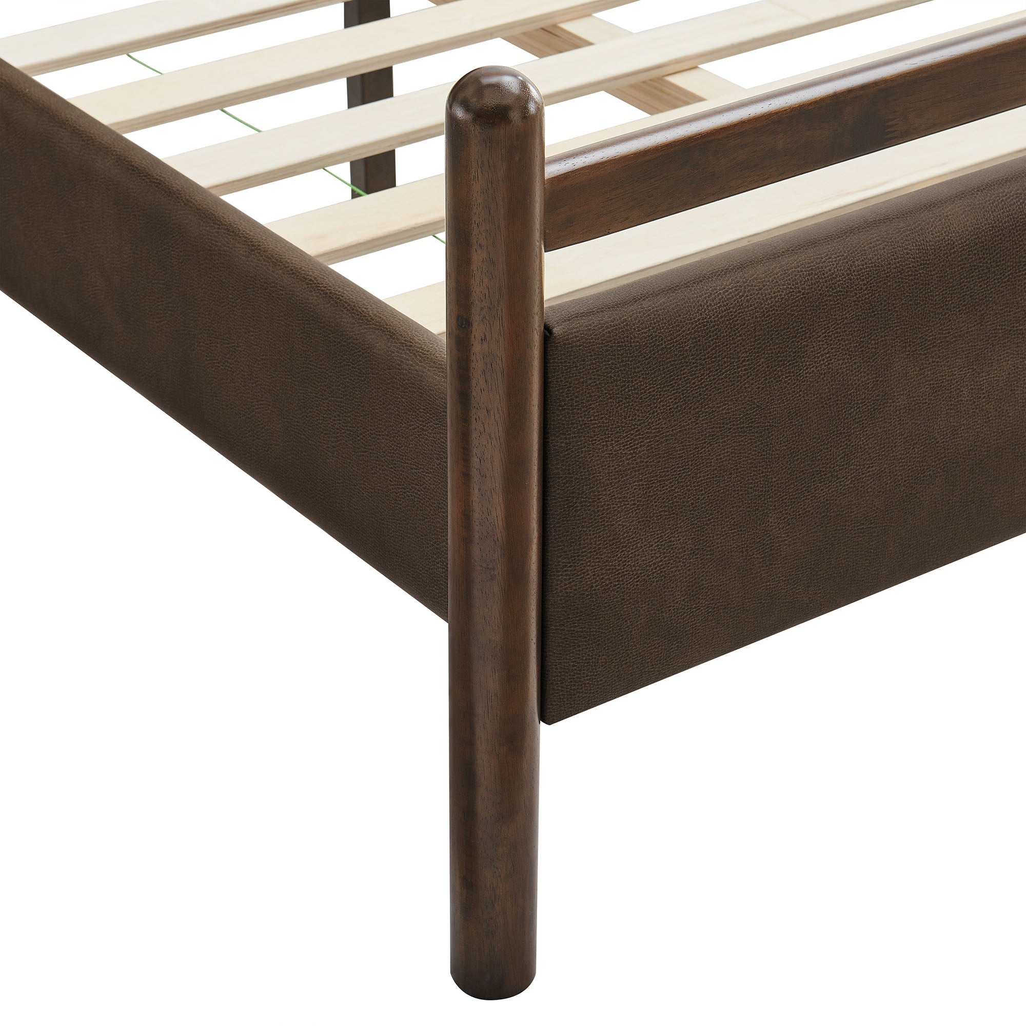 Ginny Size Vegan Leather Platform Bed Frame