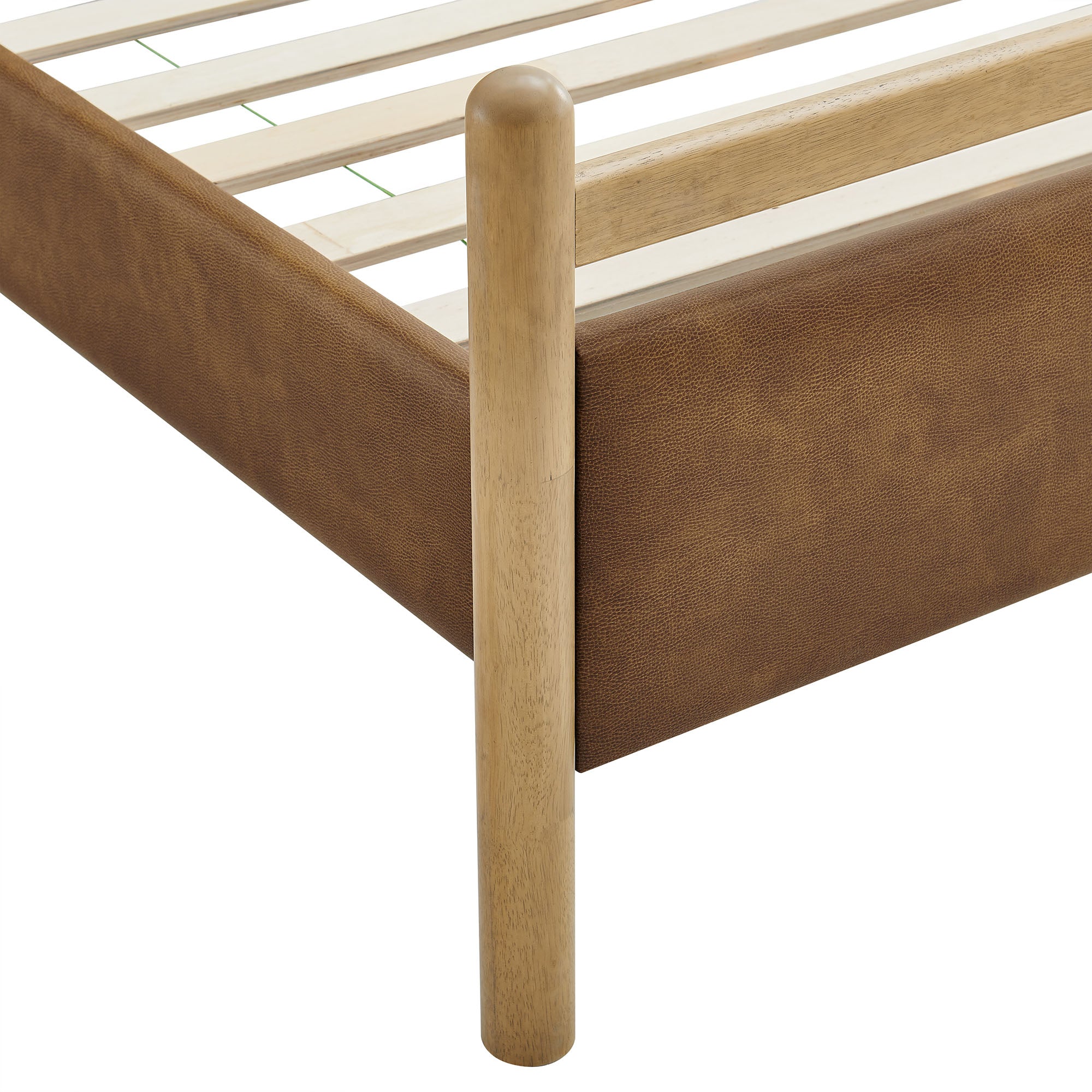 Ginny Size Vegan Leather Platform Bed Frame