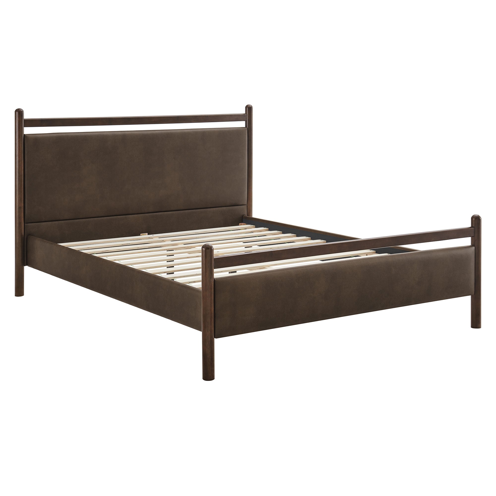 Ginny Size Vegan Leather Platform Bed Frame