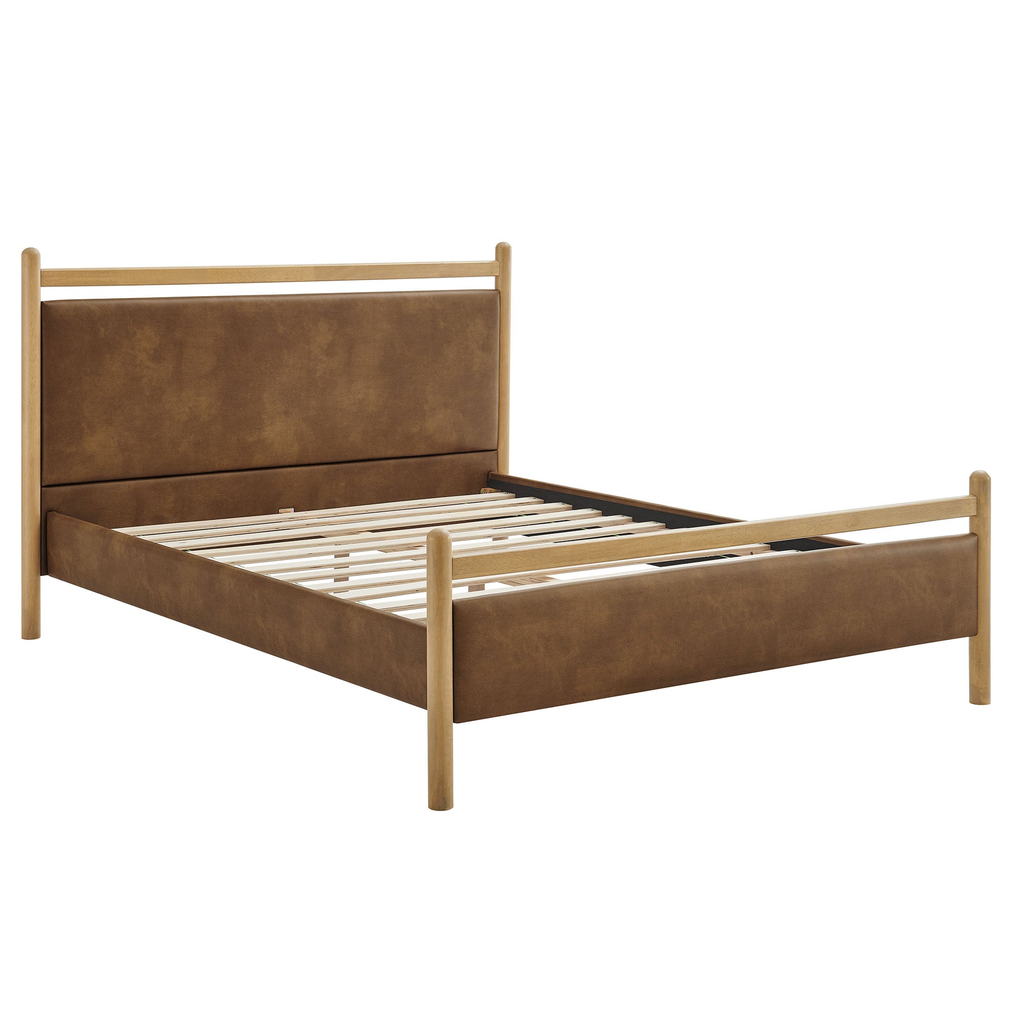 Ginny Size Vegan Leather Platform Bed Frame