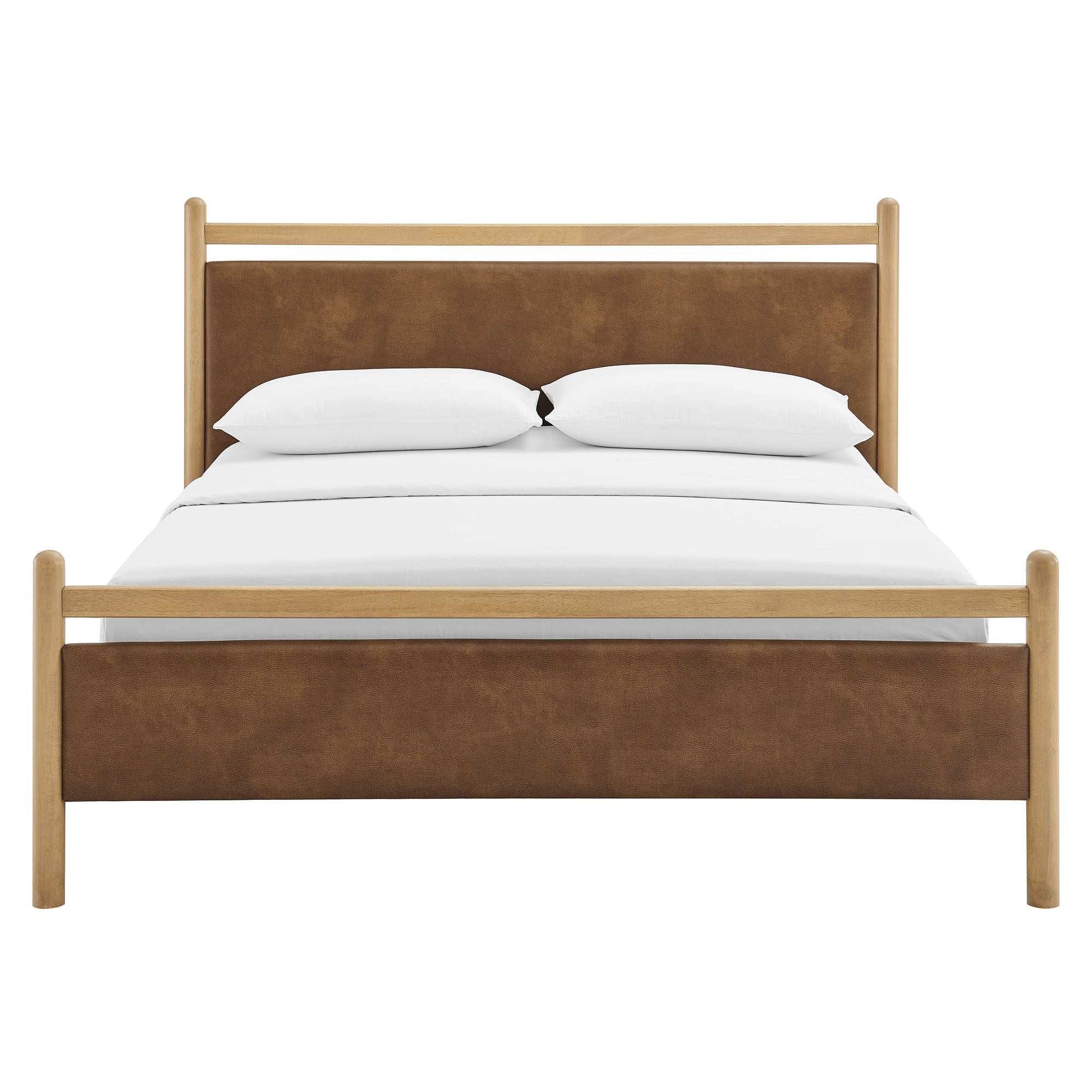 Ginny Size Vegan Leather Platform Bed Frame