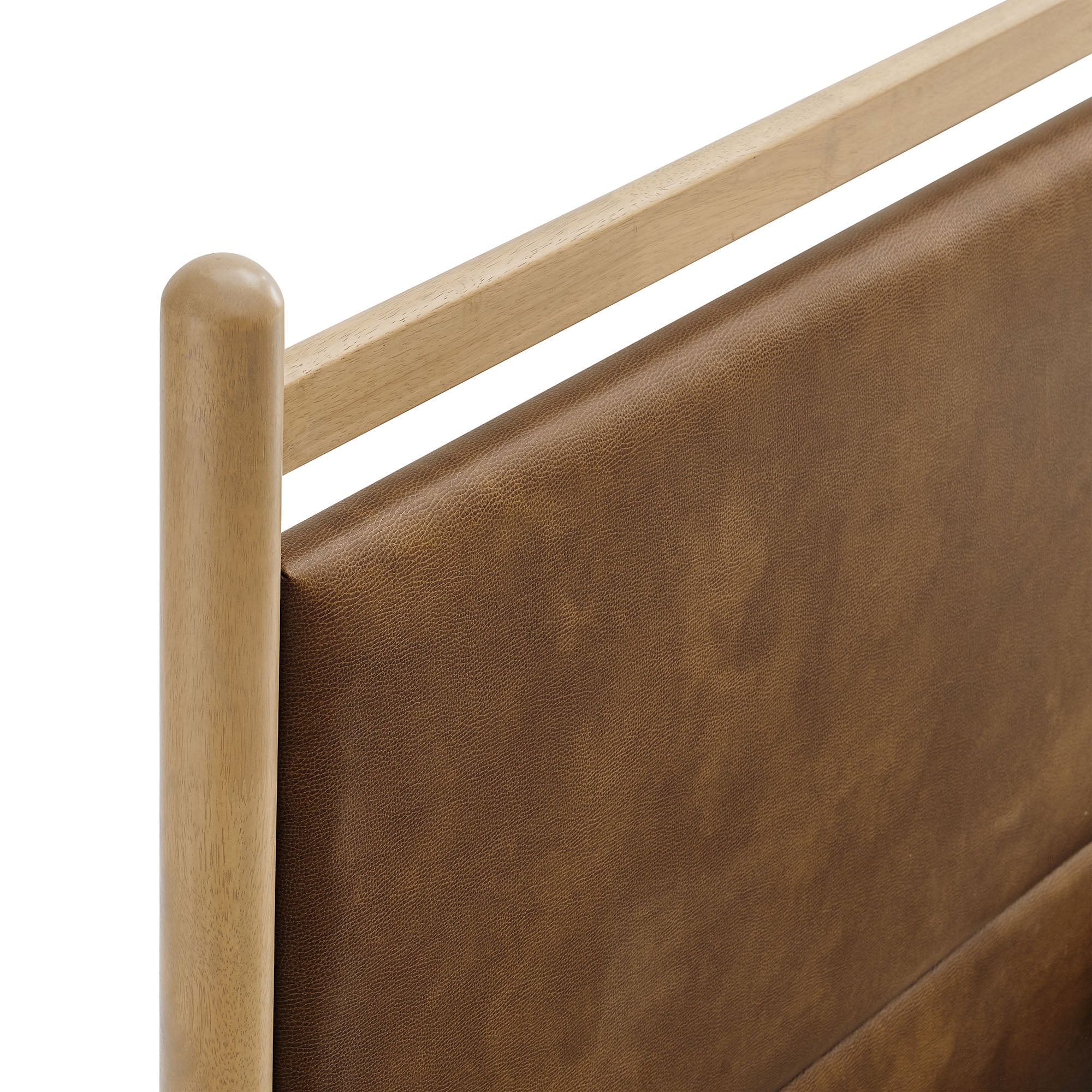 Ginny Size Vegan Leather Platform Bed Frame