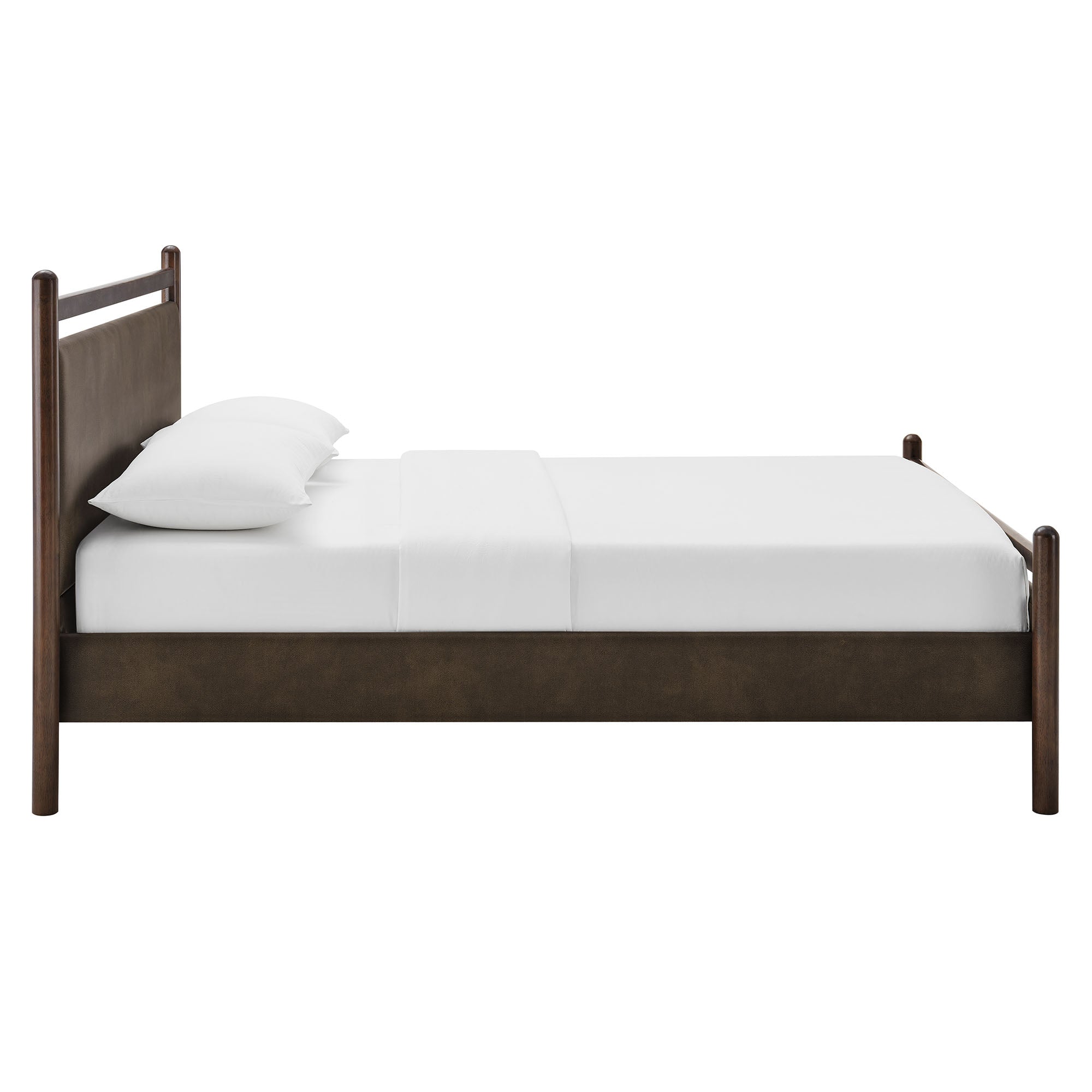 Ginny Size Vegan Leather Platform Bed Frame