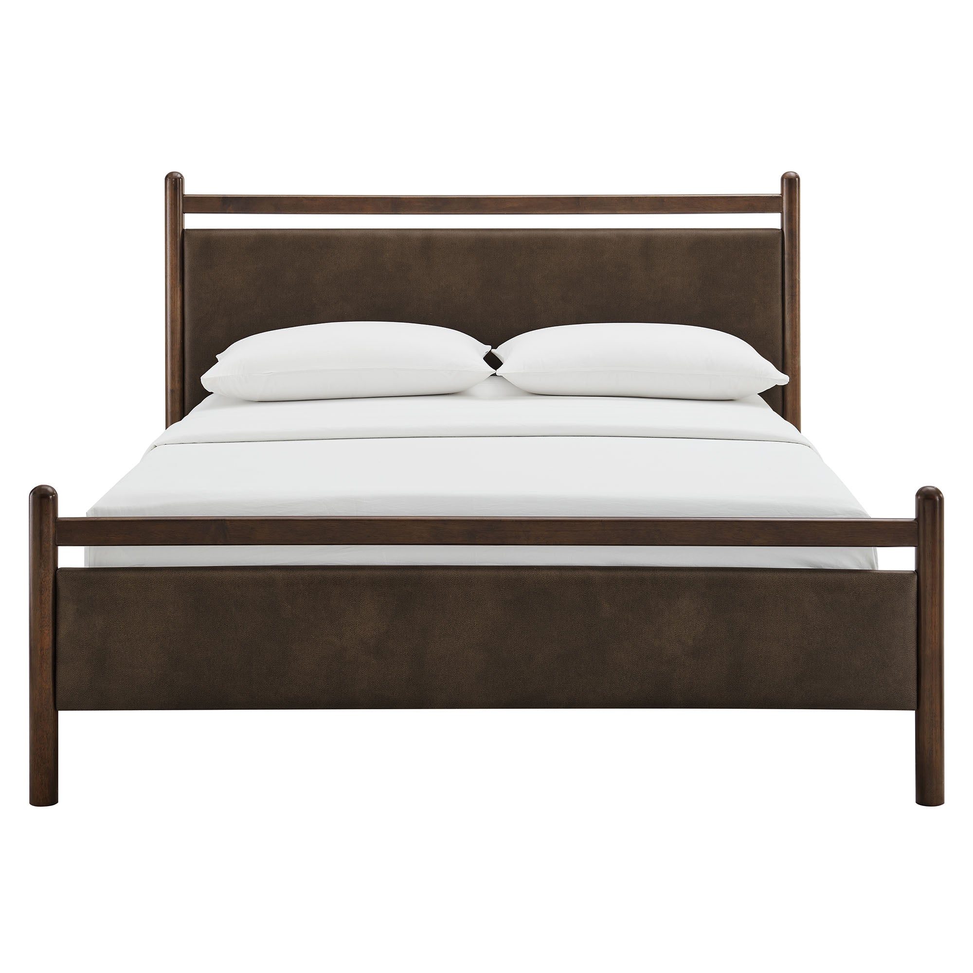 Ginny Size Vegan Leather Platform Bed Frame