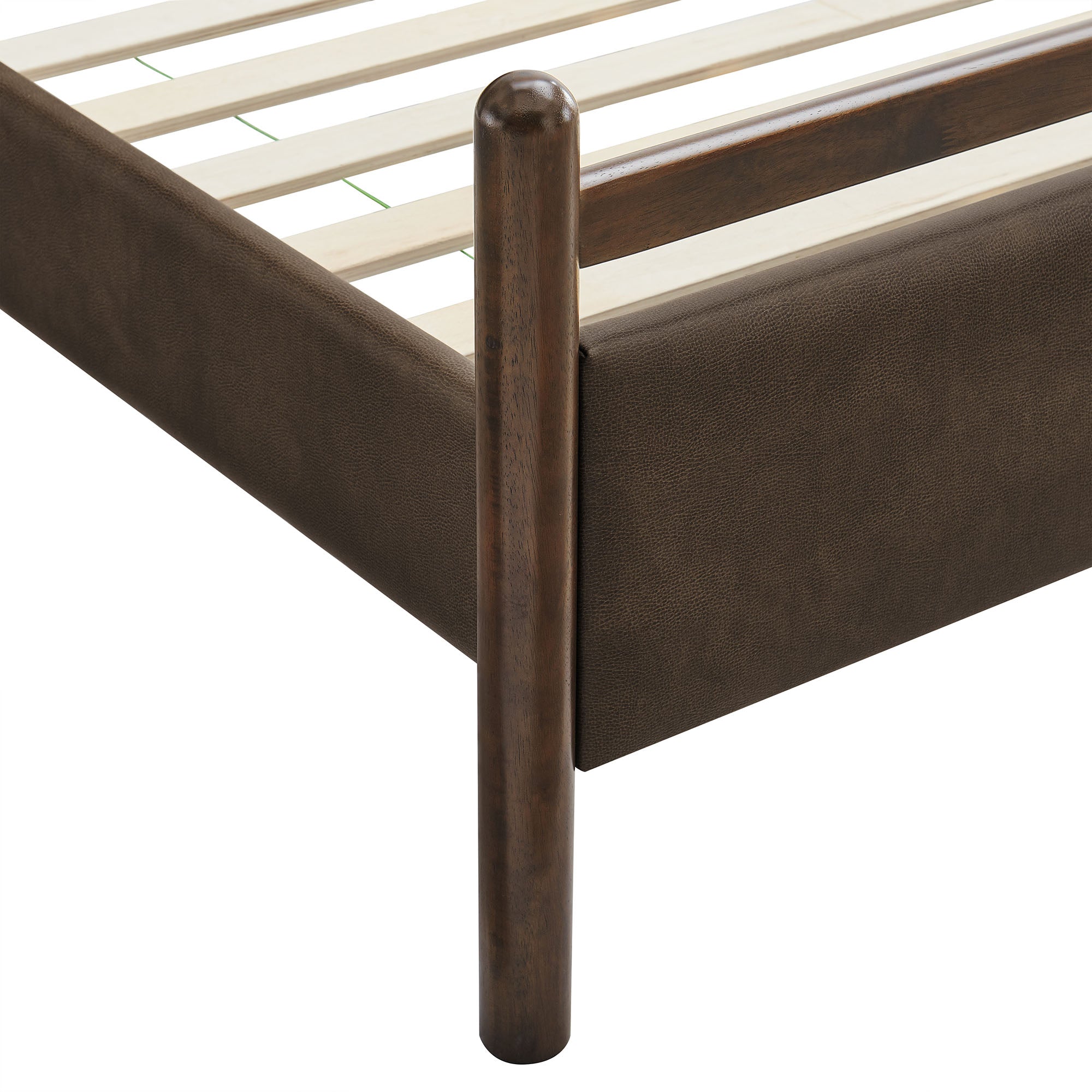 Ginny Size Vegan Leather Platform Bed Frame