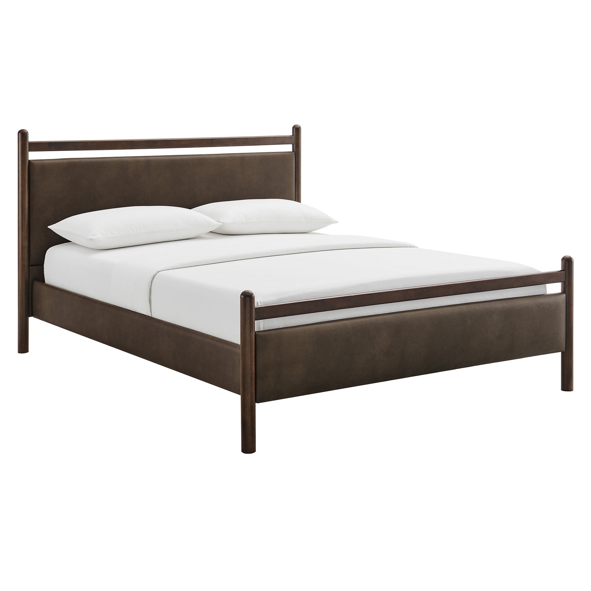Ginny Size Vegan Leather Platform Bed Frame