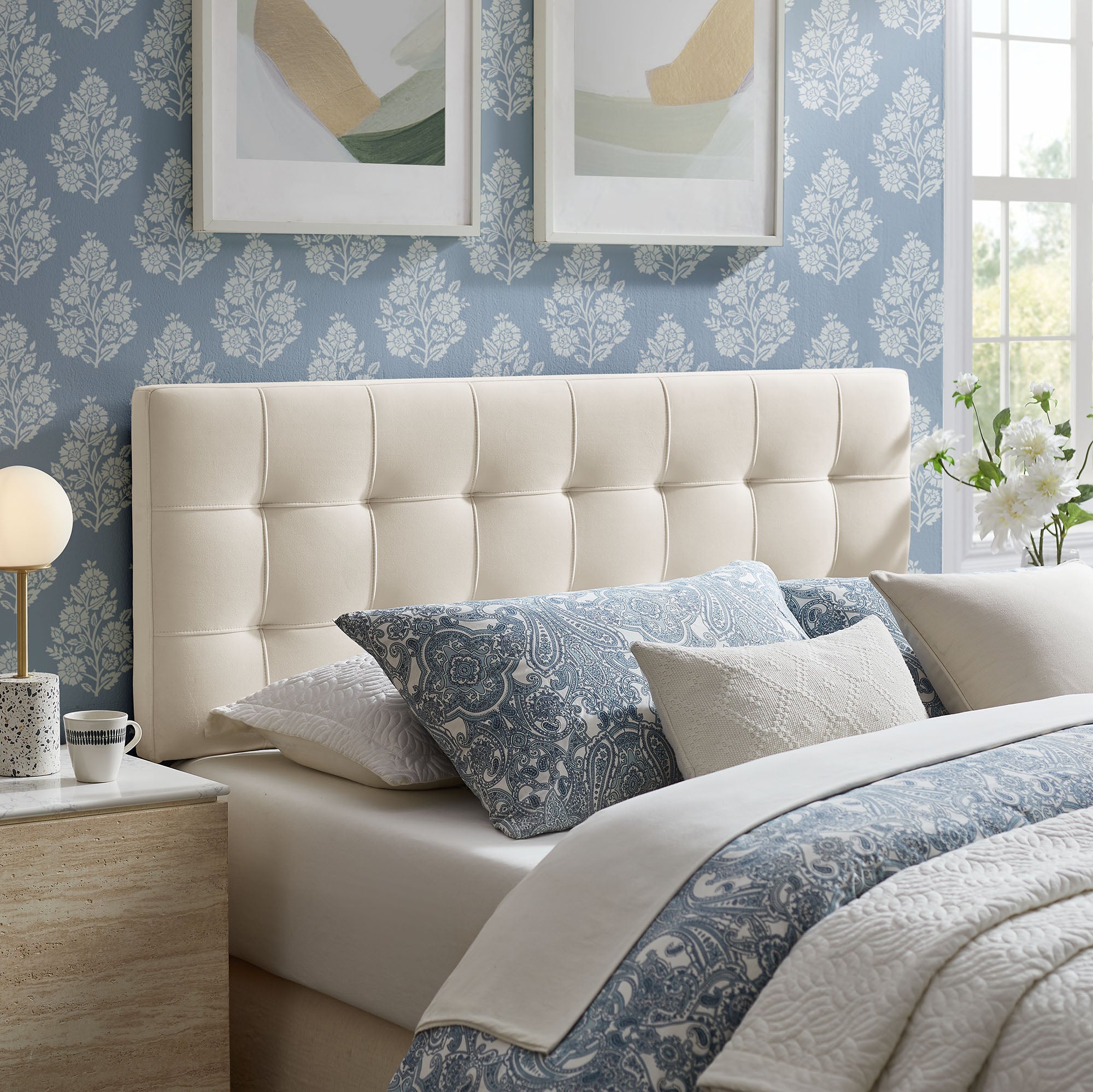 Lily Stain-Resistant Performance Velvet Size Headboard