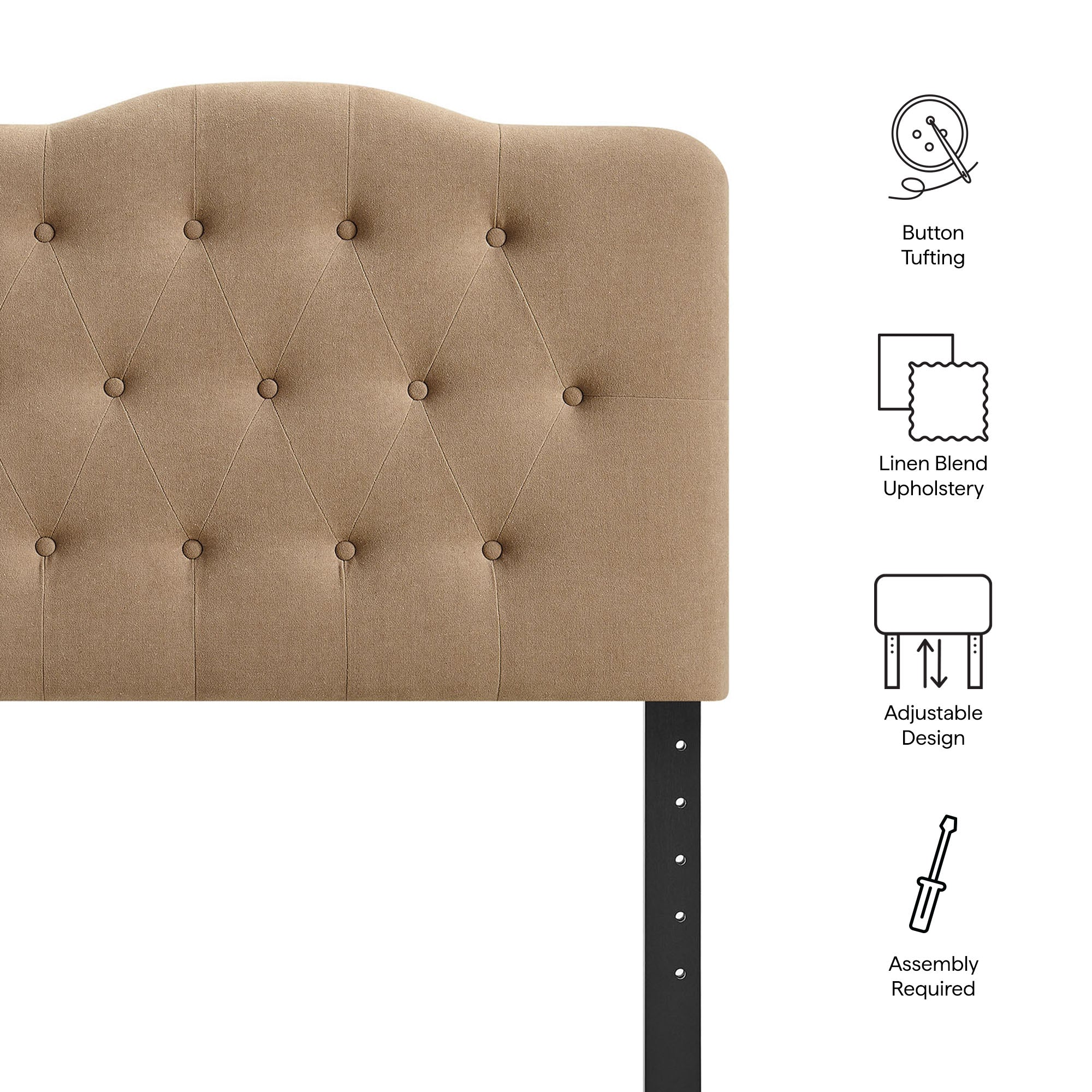 Annabel Premium Linen Blend Headboard