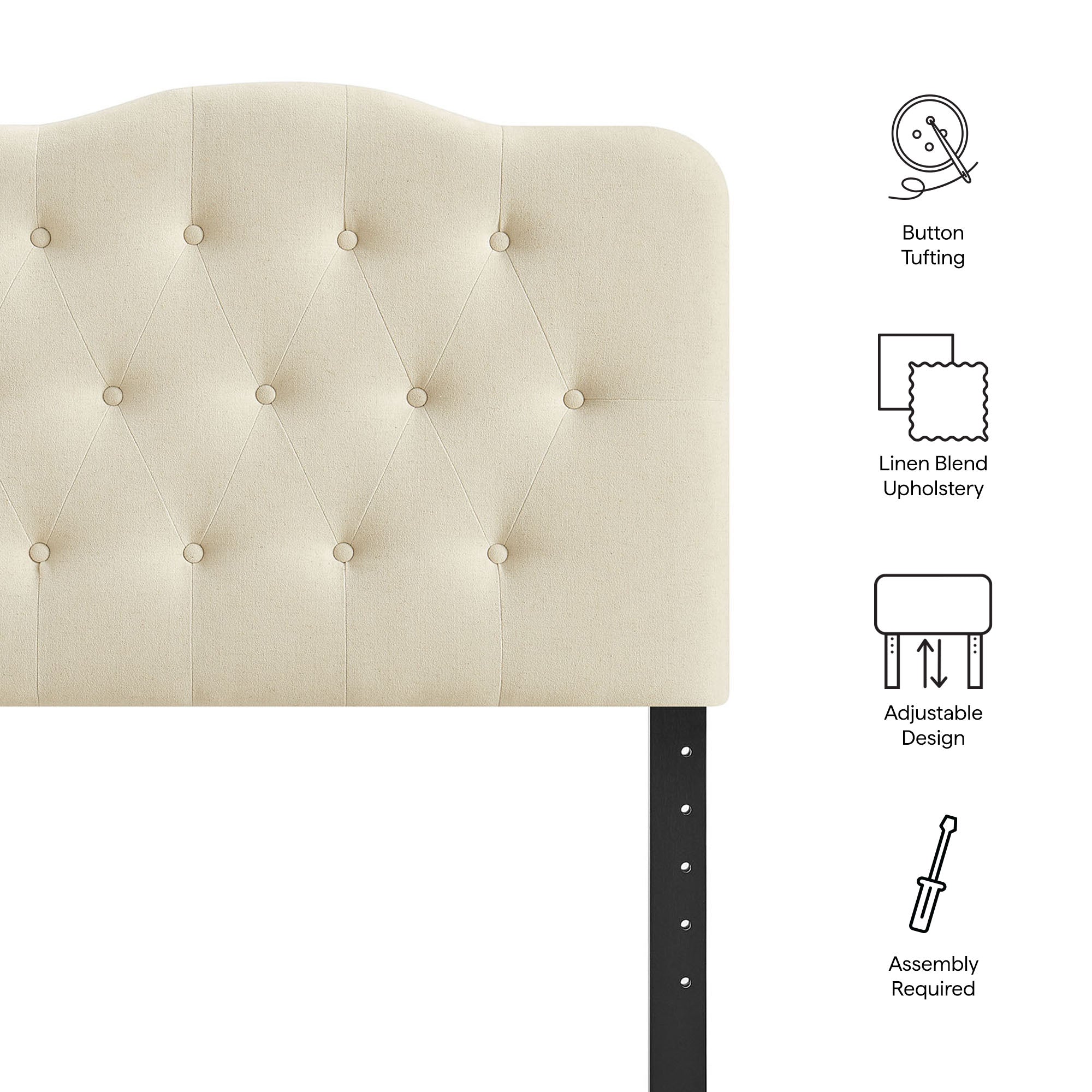 Annabel Premium Linen Blend Headboard