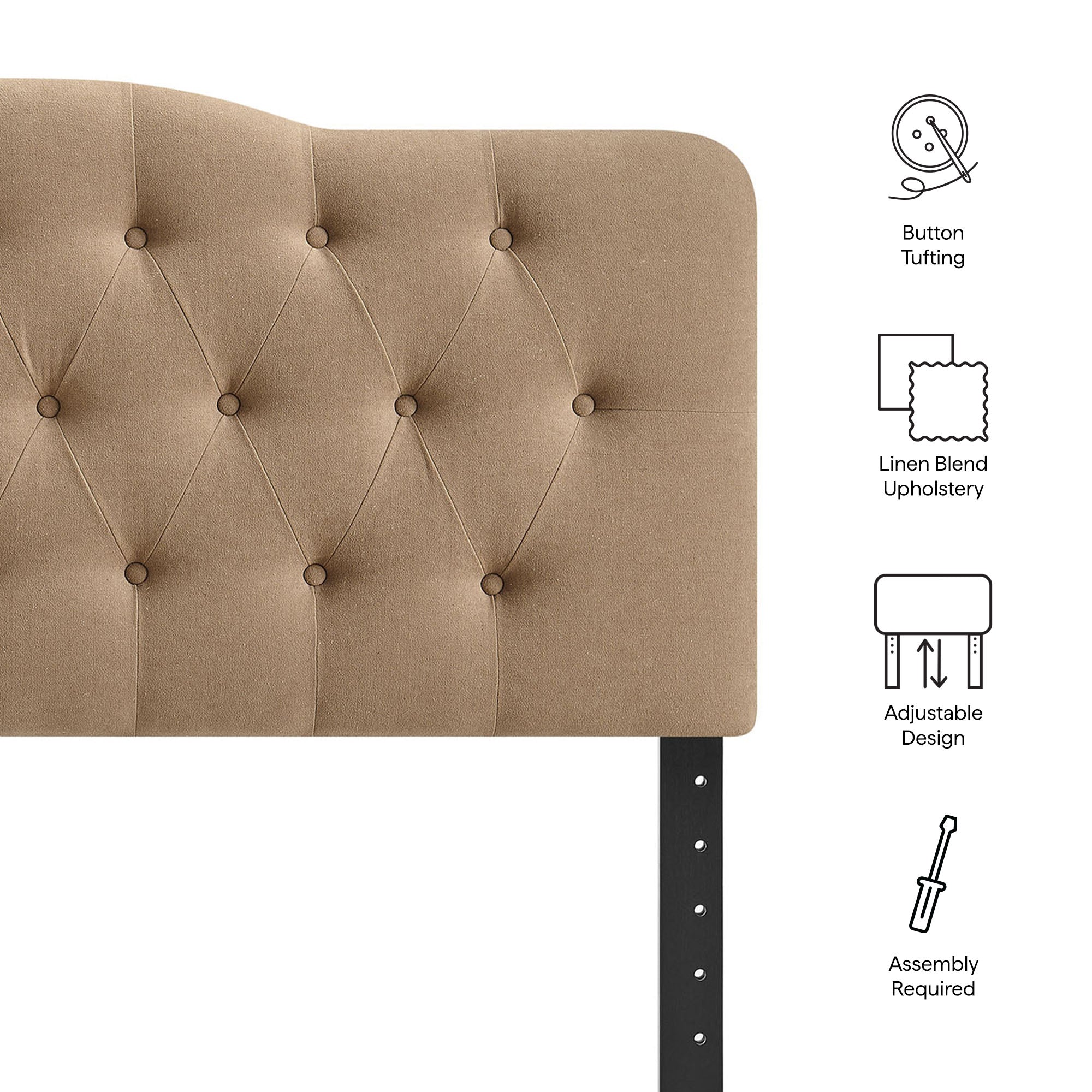 Annabel Premium Linen Blend Headboard