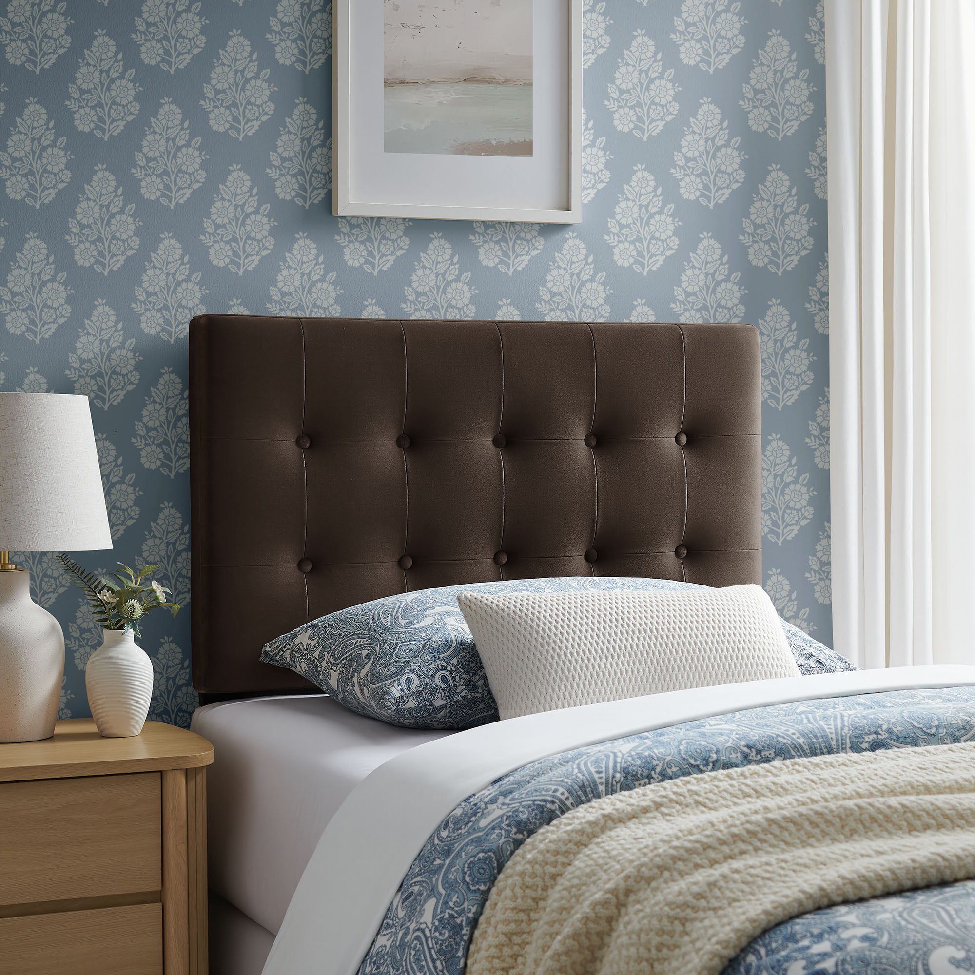 Emily Stain-Resistant Performance Velvet Headboard