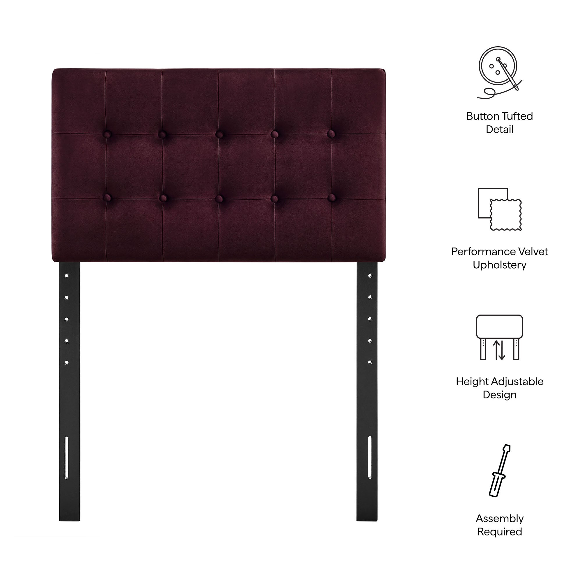 Emily Stain-Resistant Performance Velvet Headboard