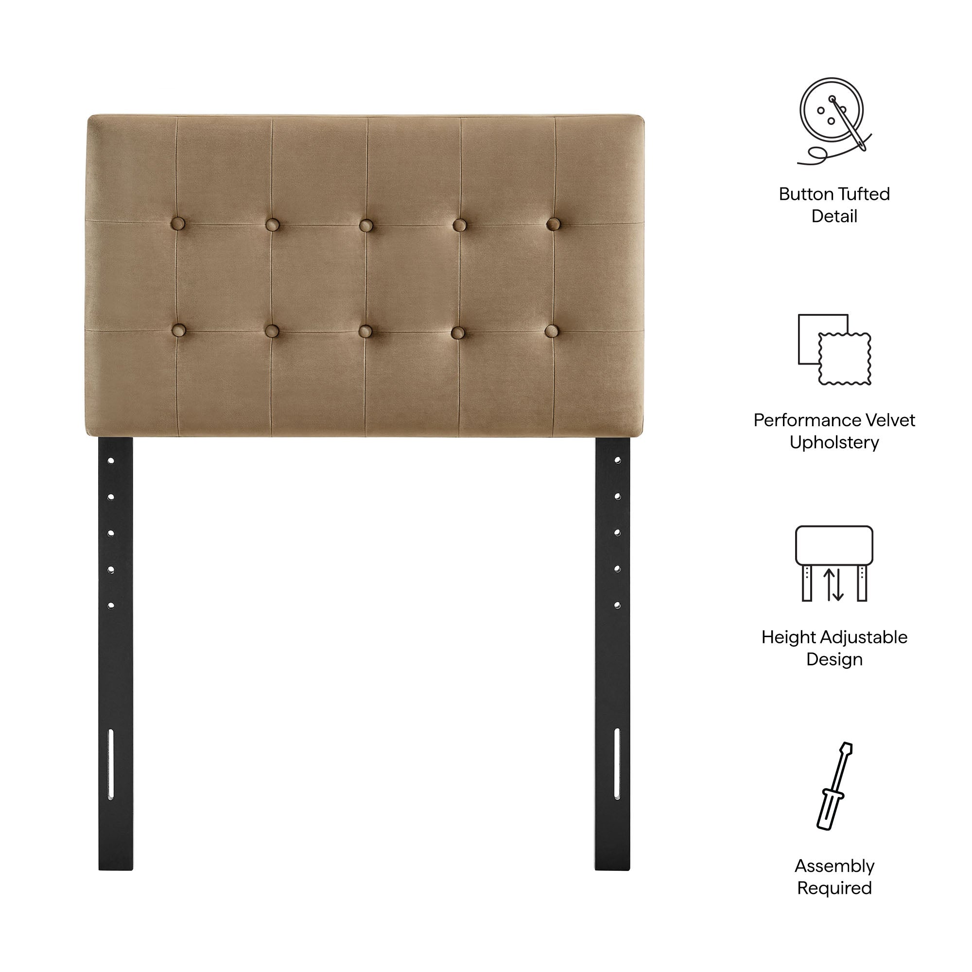 Emily Stain-Resistant Performance Velvet Headboard