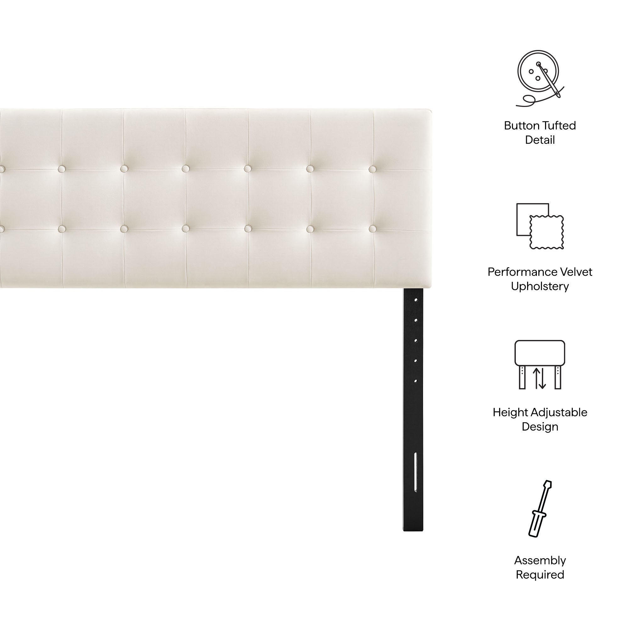 Emily Stain-Resistant Performance Velvet Headboard