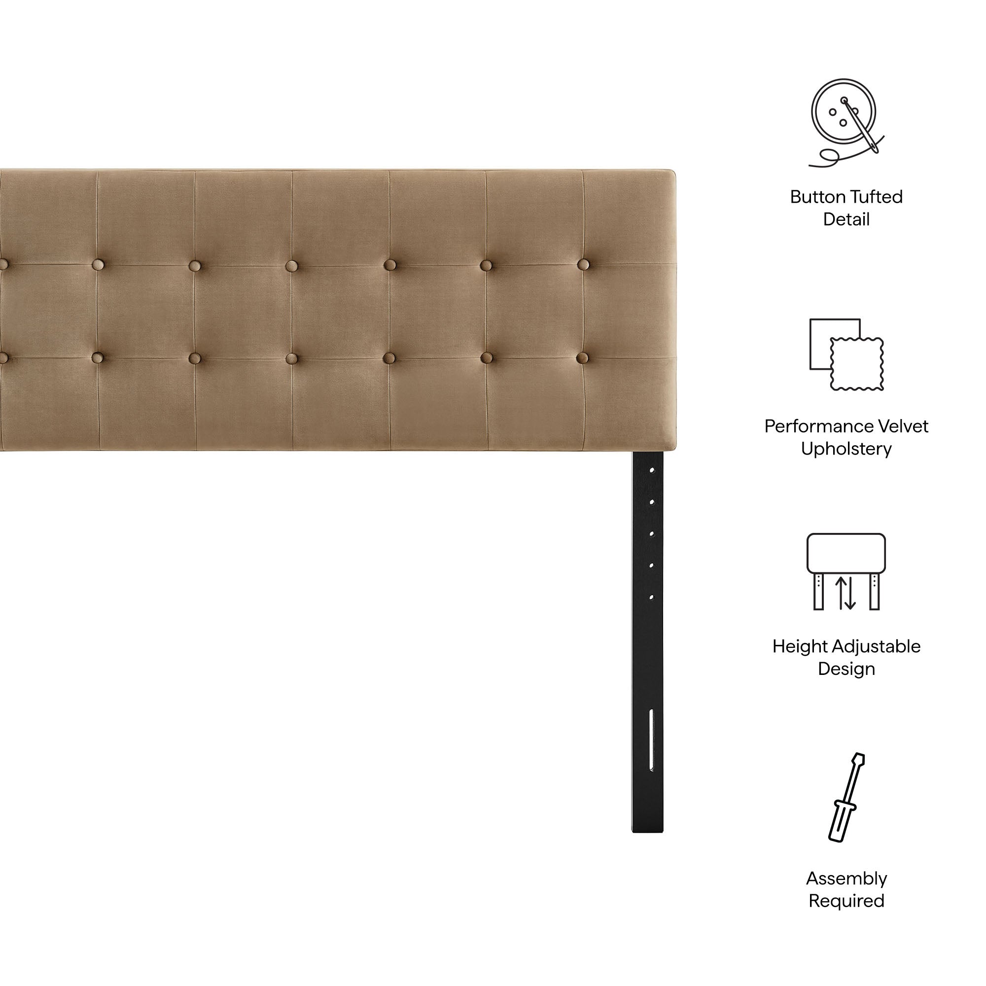 Emily Stain-Resistant Performance Velvet Headboard