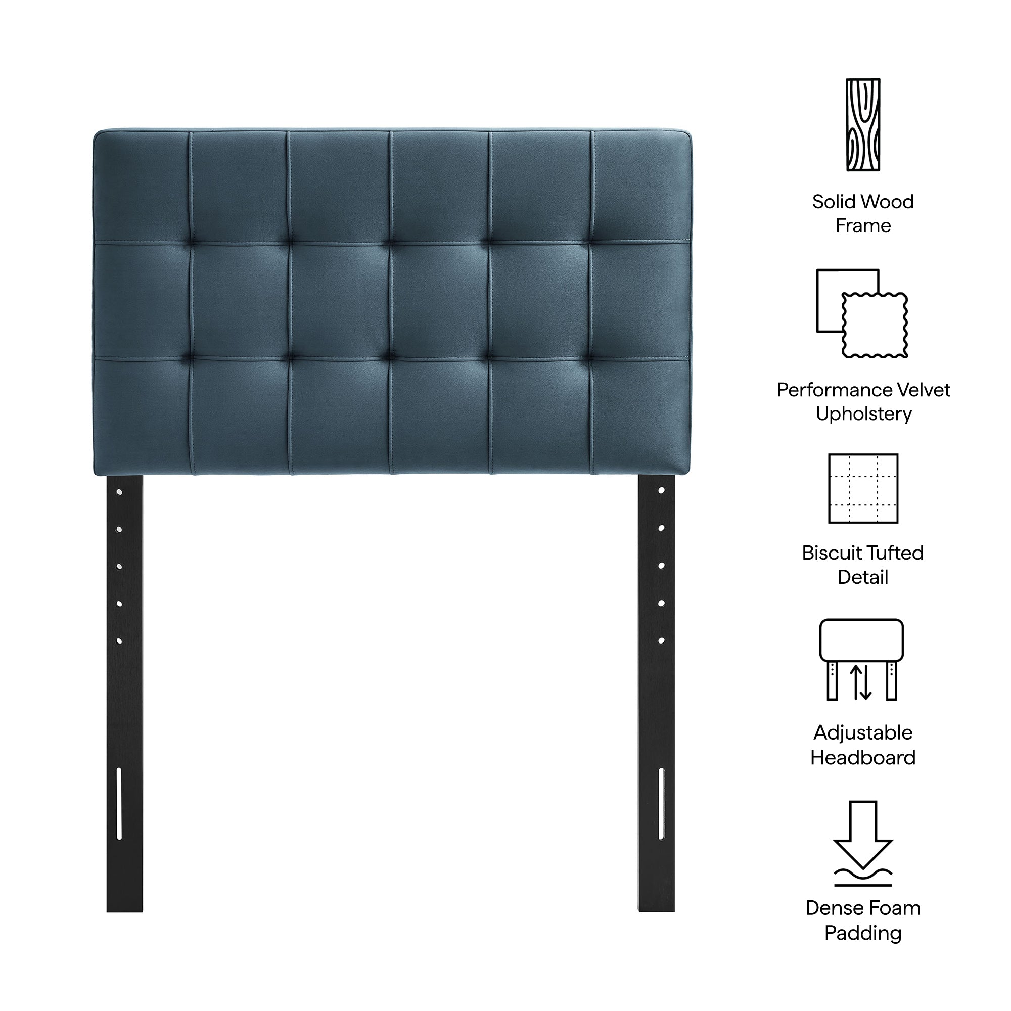 Lily Stain-Resistant Performance Velvet Size Headboard