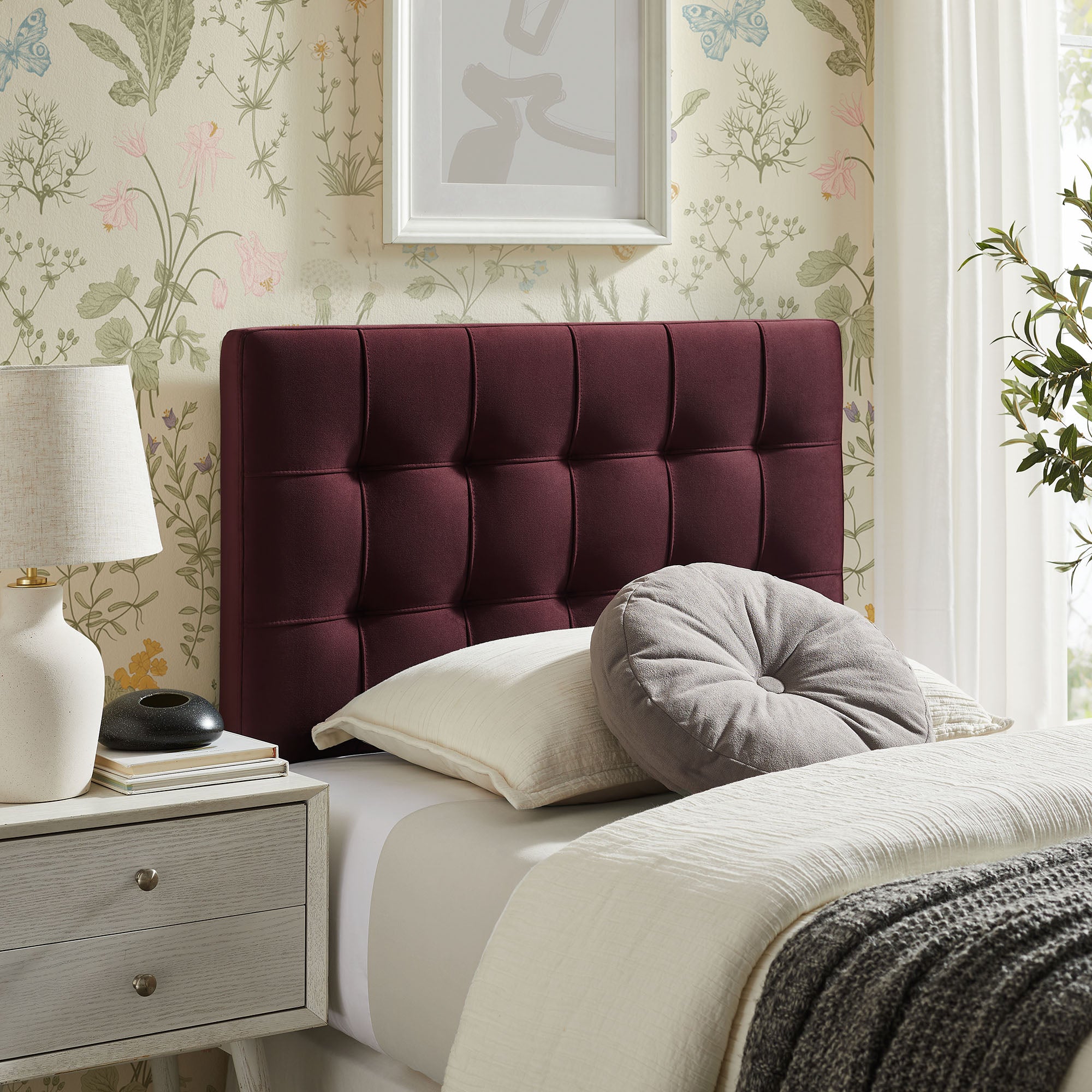 Lily Stain-Resistant Performance Velvet Size Headboard
