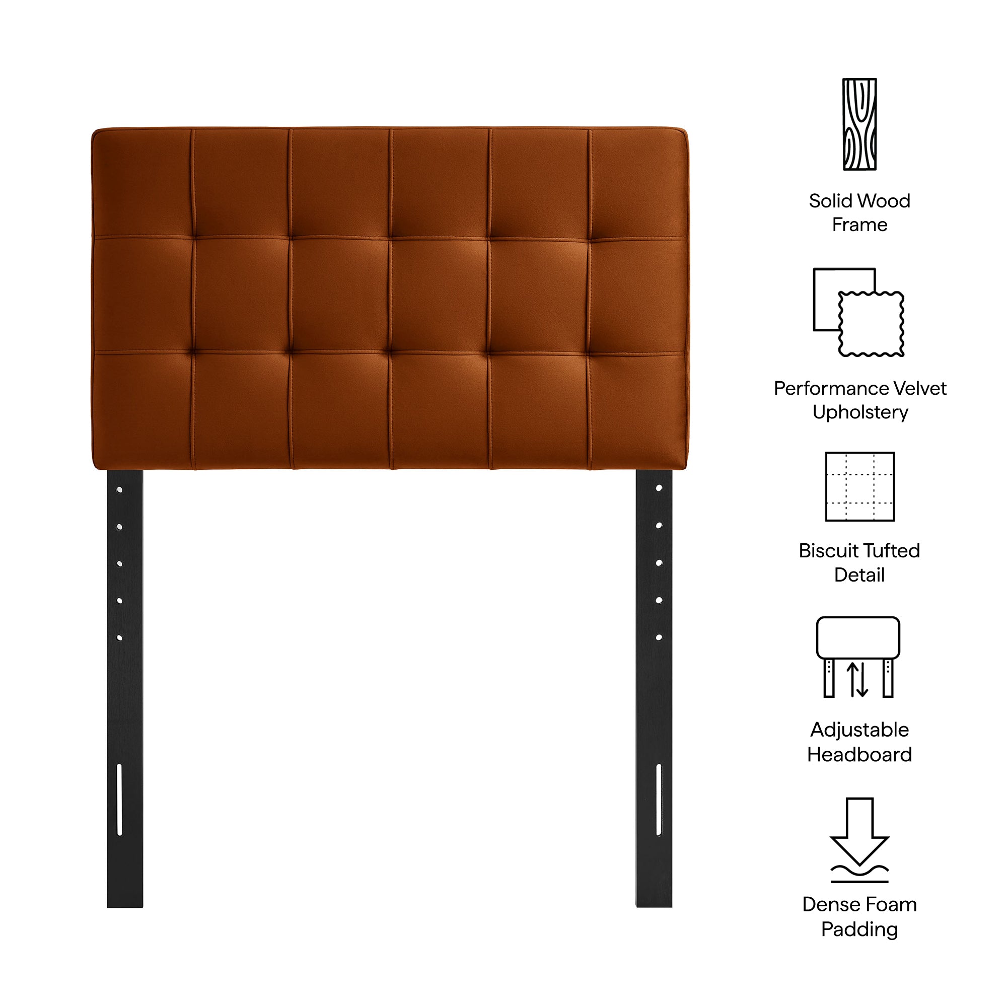 Lily Stain-Resistant Performance Velvet Size Headboard