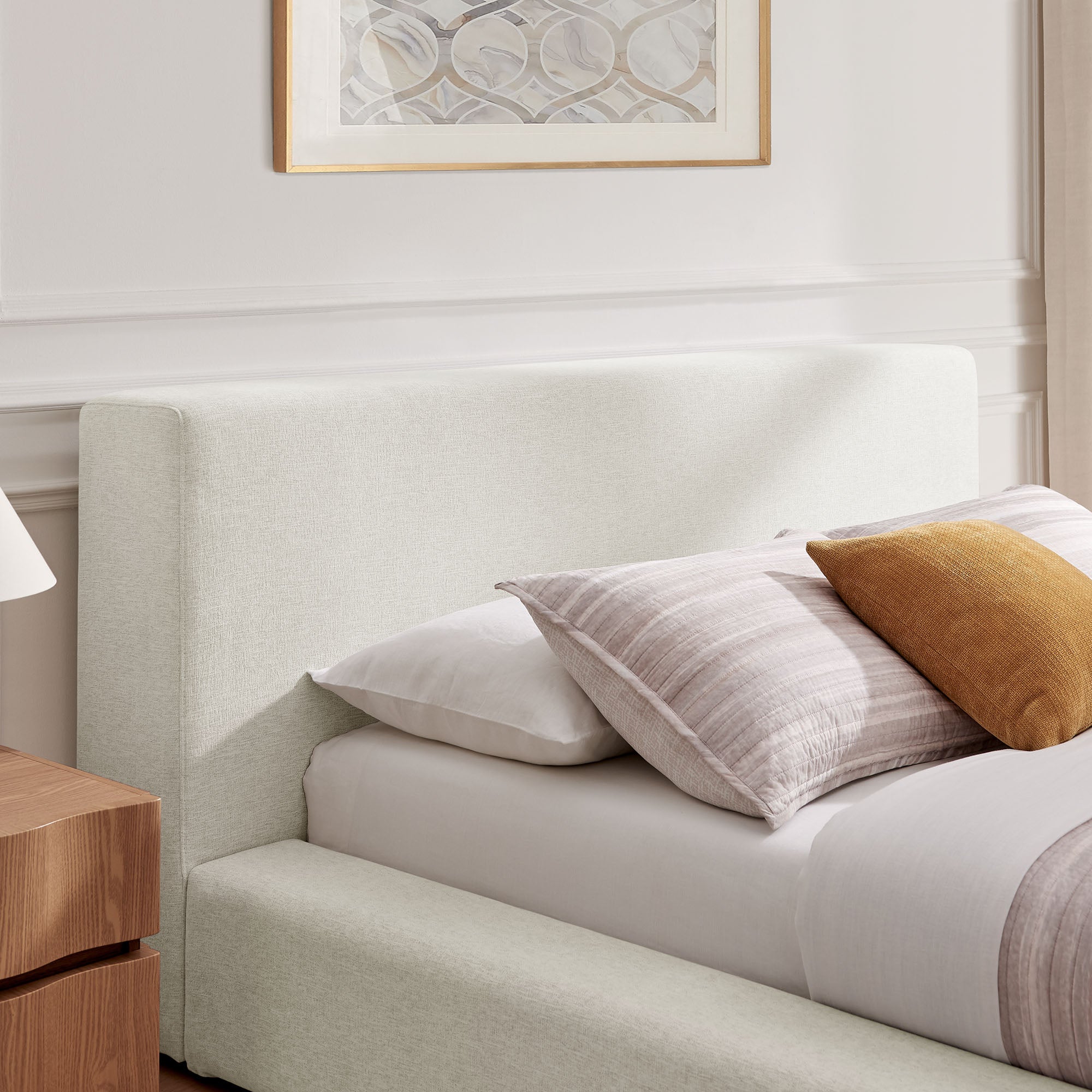 Luma Chenille Upholstered Platform Bed Frame