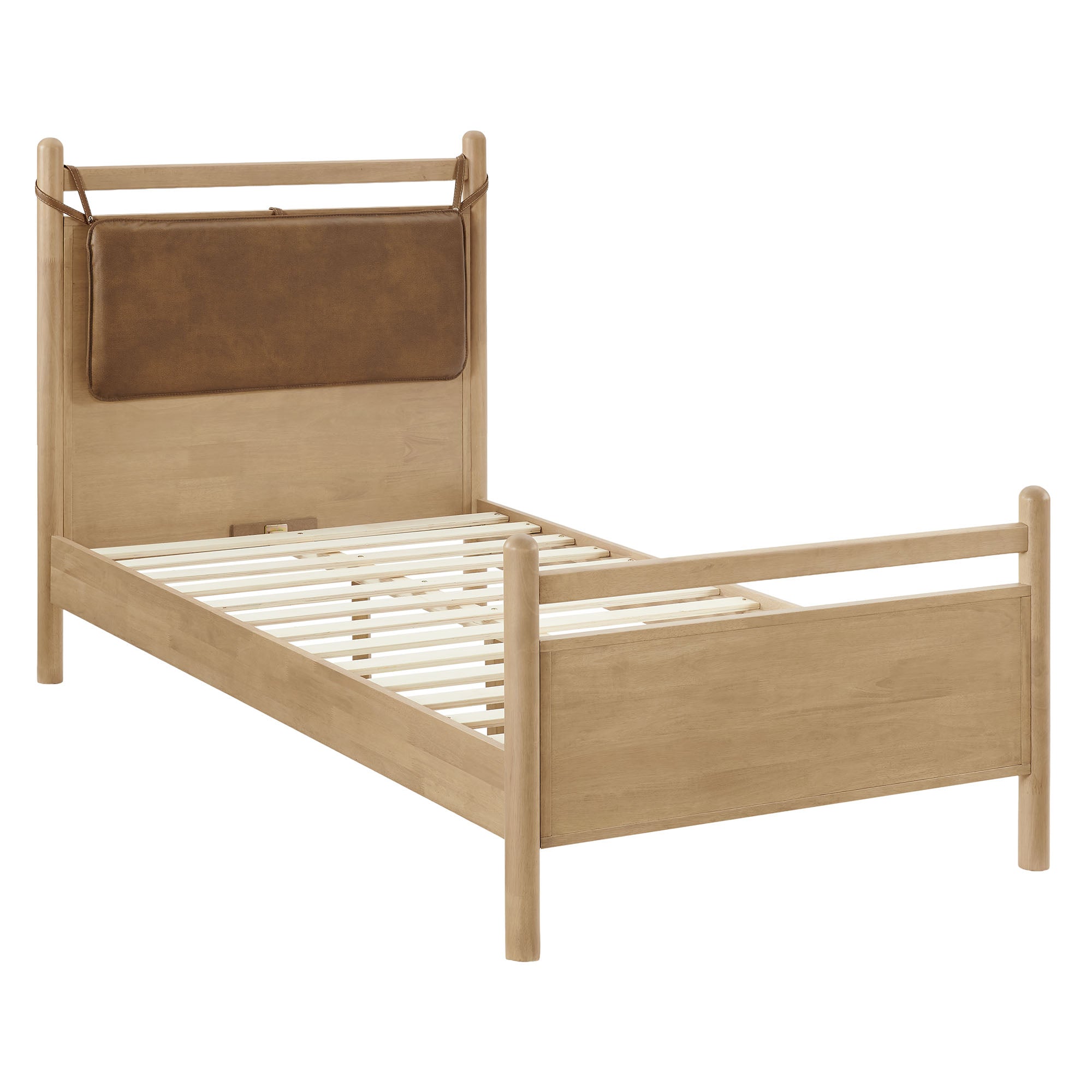 Leni Vegan Leather and Wood Platform Bed Frame