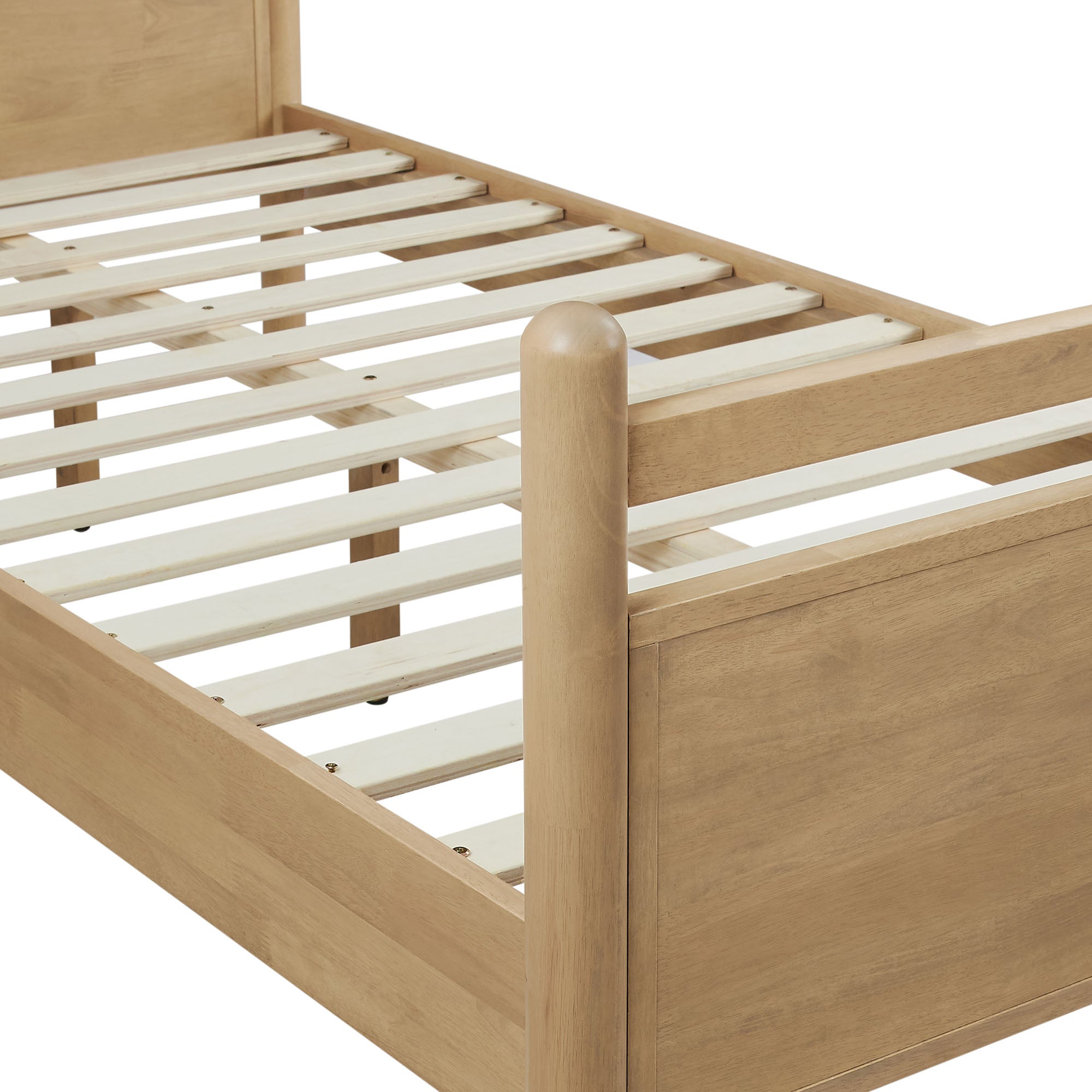 Leni Vegan Leather and Wood Platform Bed Frame