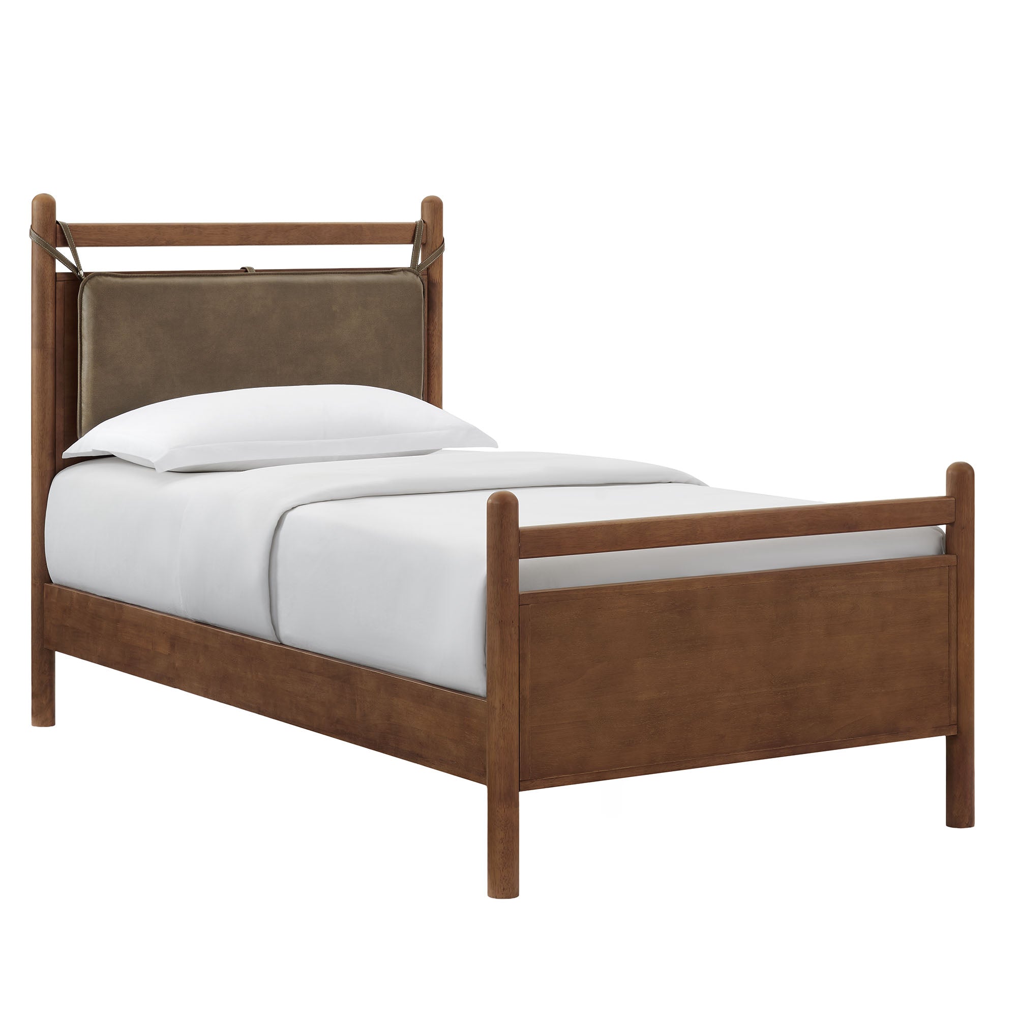 Leni Vegan Leather and Wood Platform Bed Frame