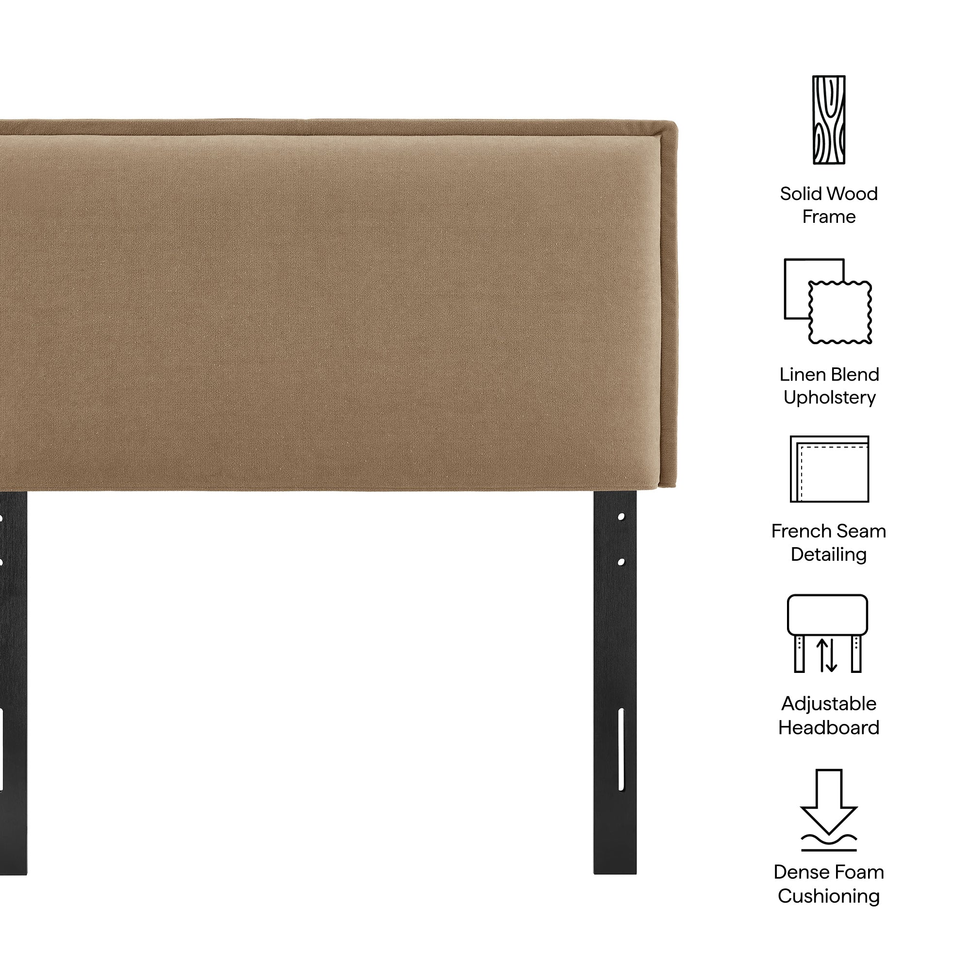 Camille Upholstered Linen Blend Headboard