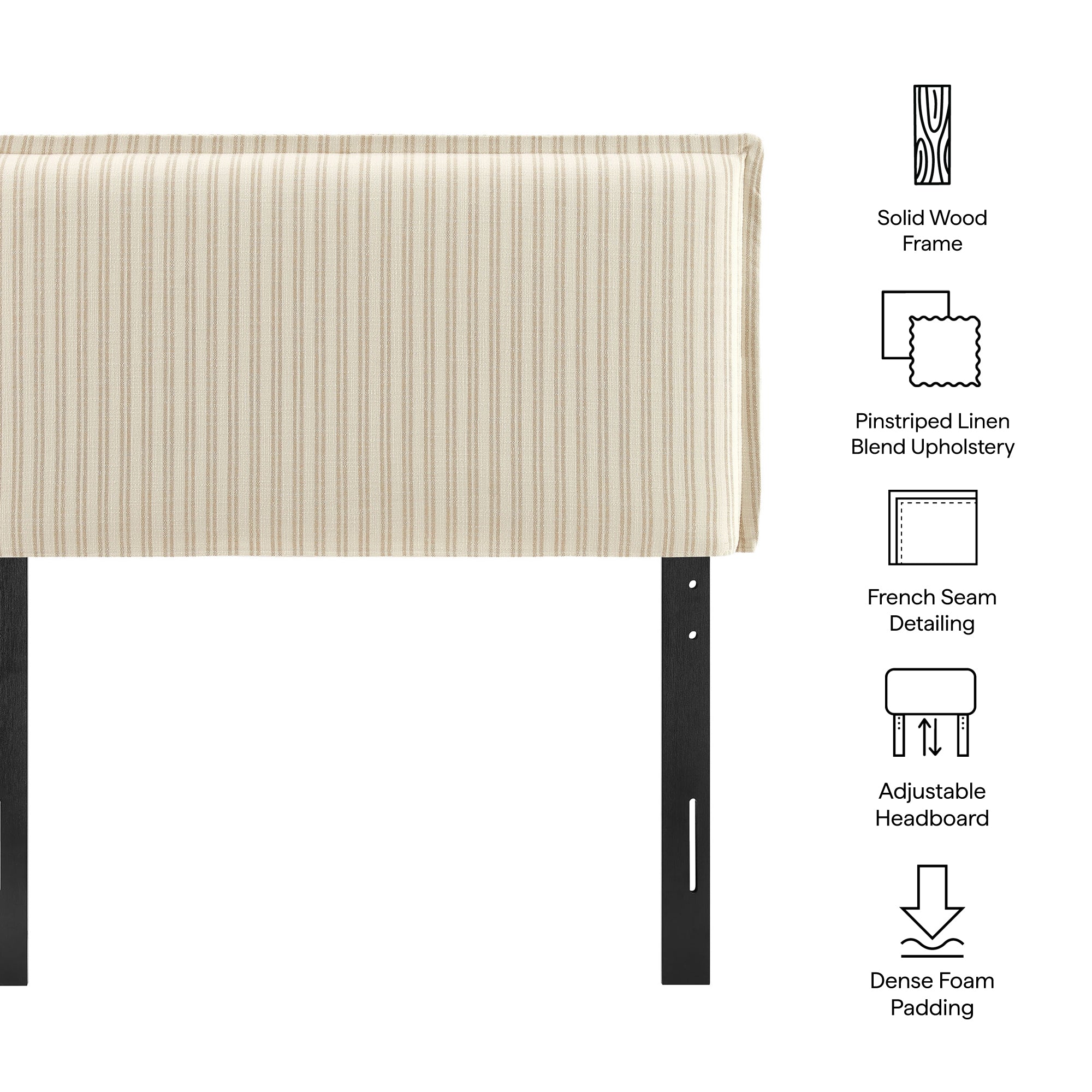 Camille Striped Linen Blend Headboard