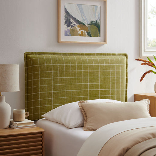 Camille Checkered Linen Blend Headboard