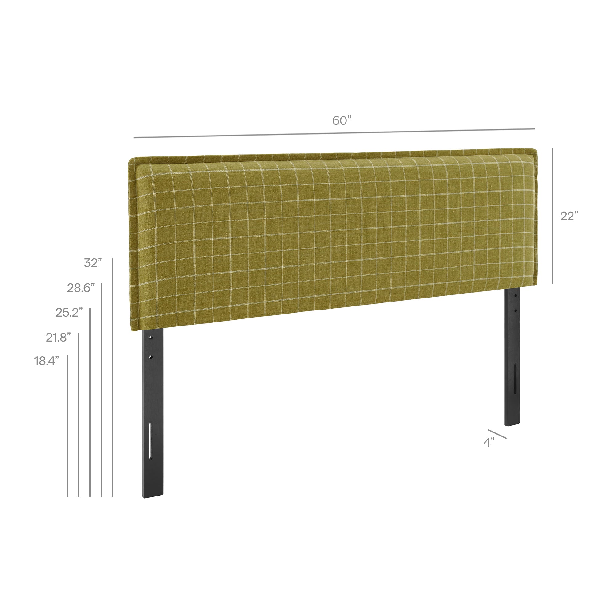 Camille Checkered Linen Blend Headboard