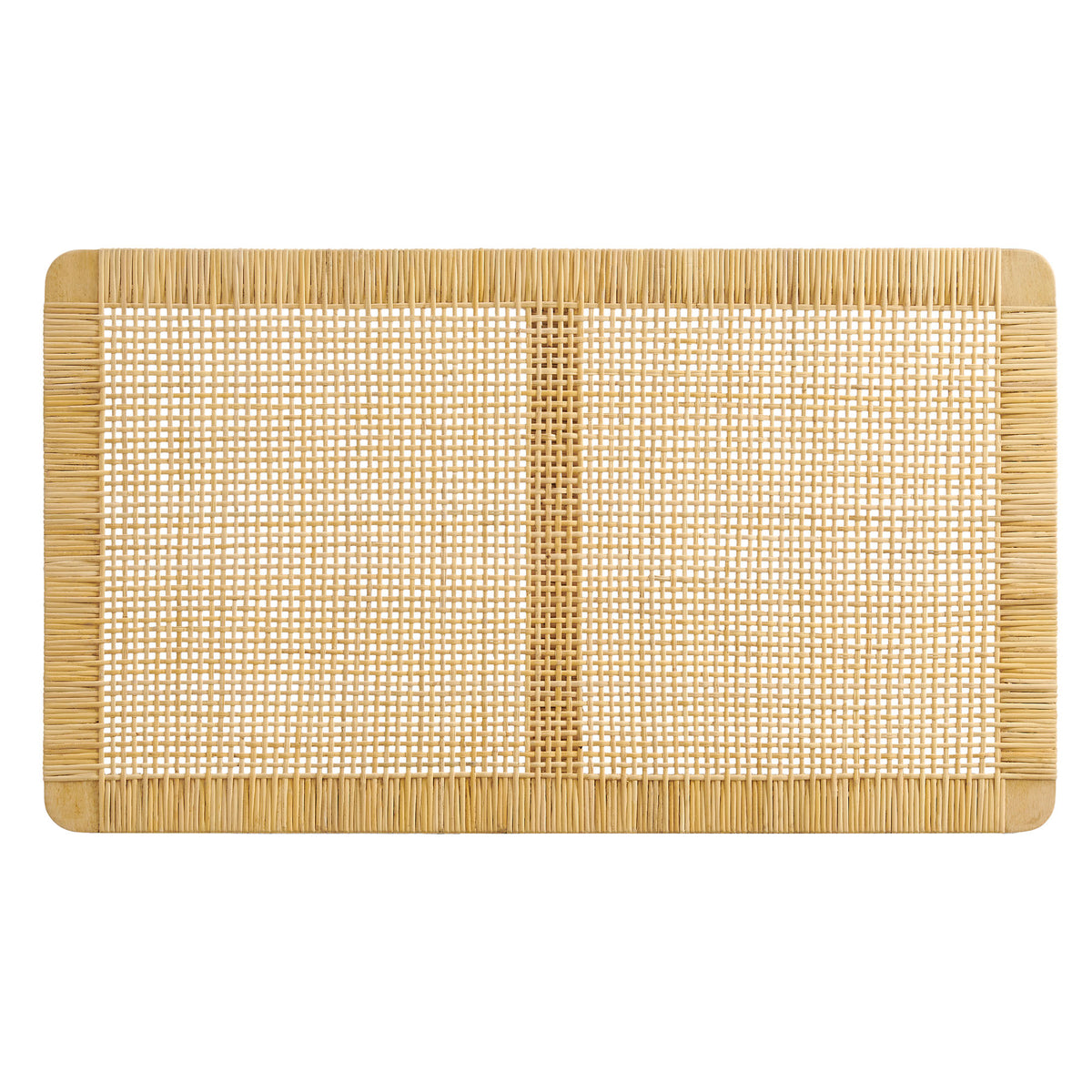 Sandy Wall Mounted Wood and Rattan Headboard