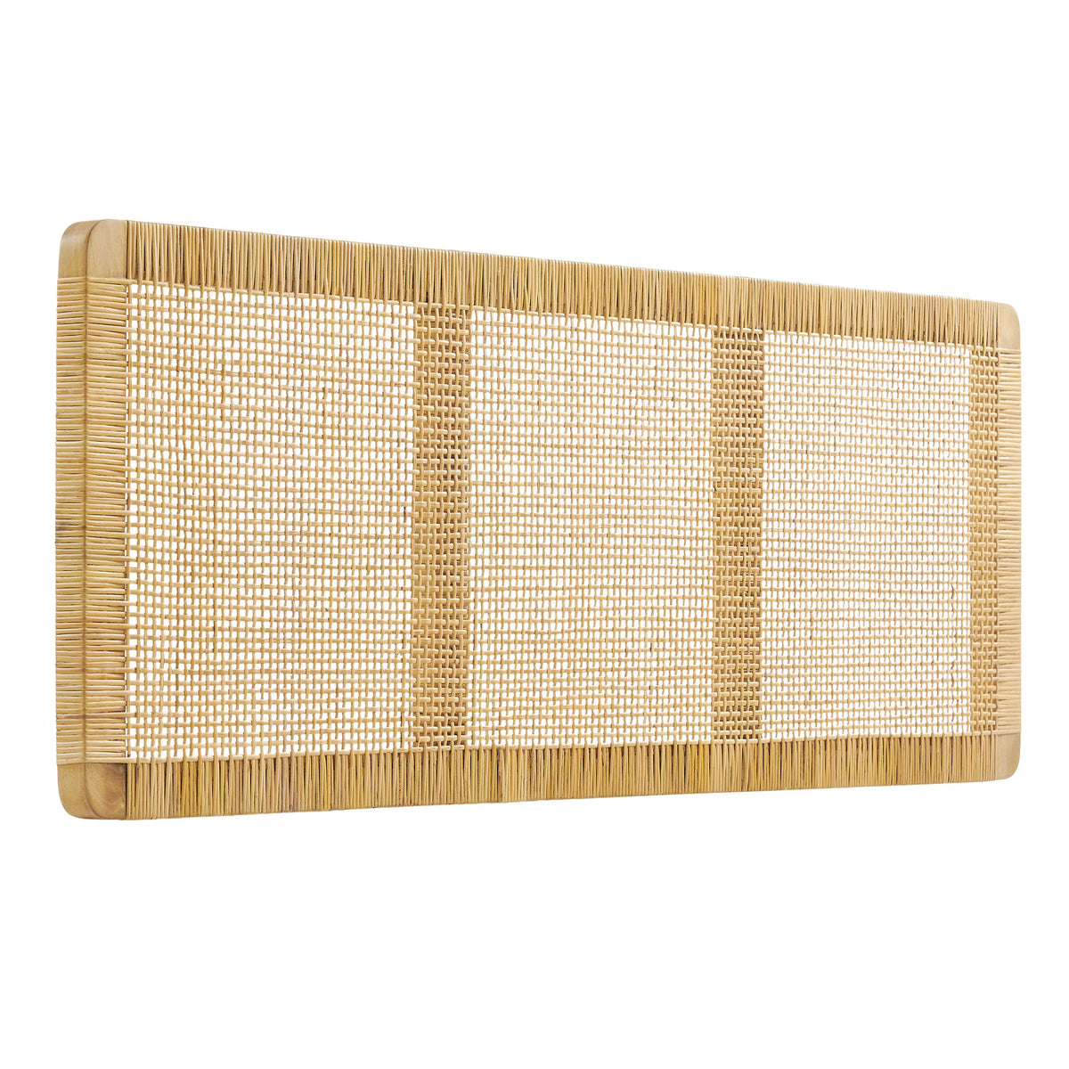 Sandy Wall Mounted Wood and Rattan Headboard