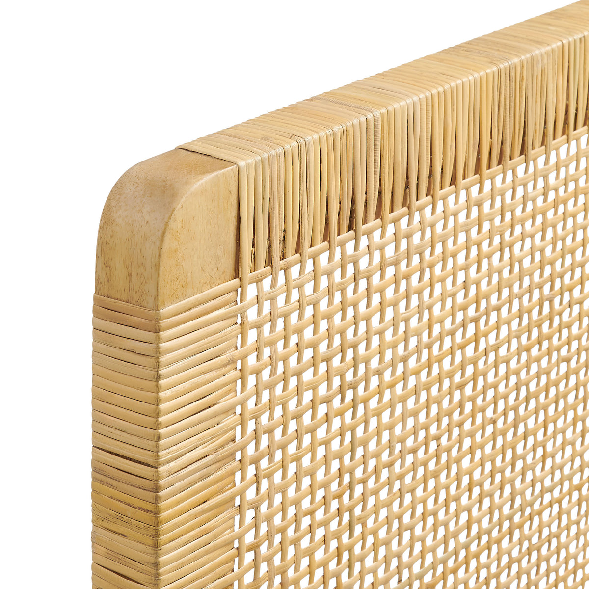 Sandy Wall Mounted Wood and Rattan Headboard