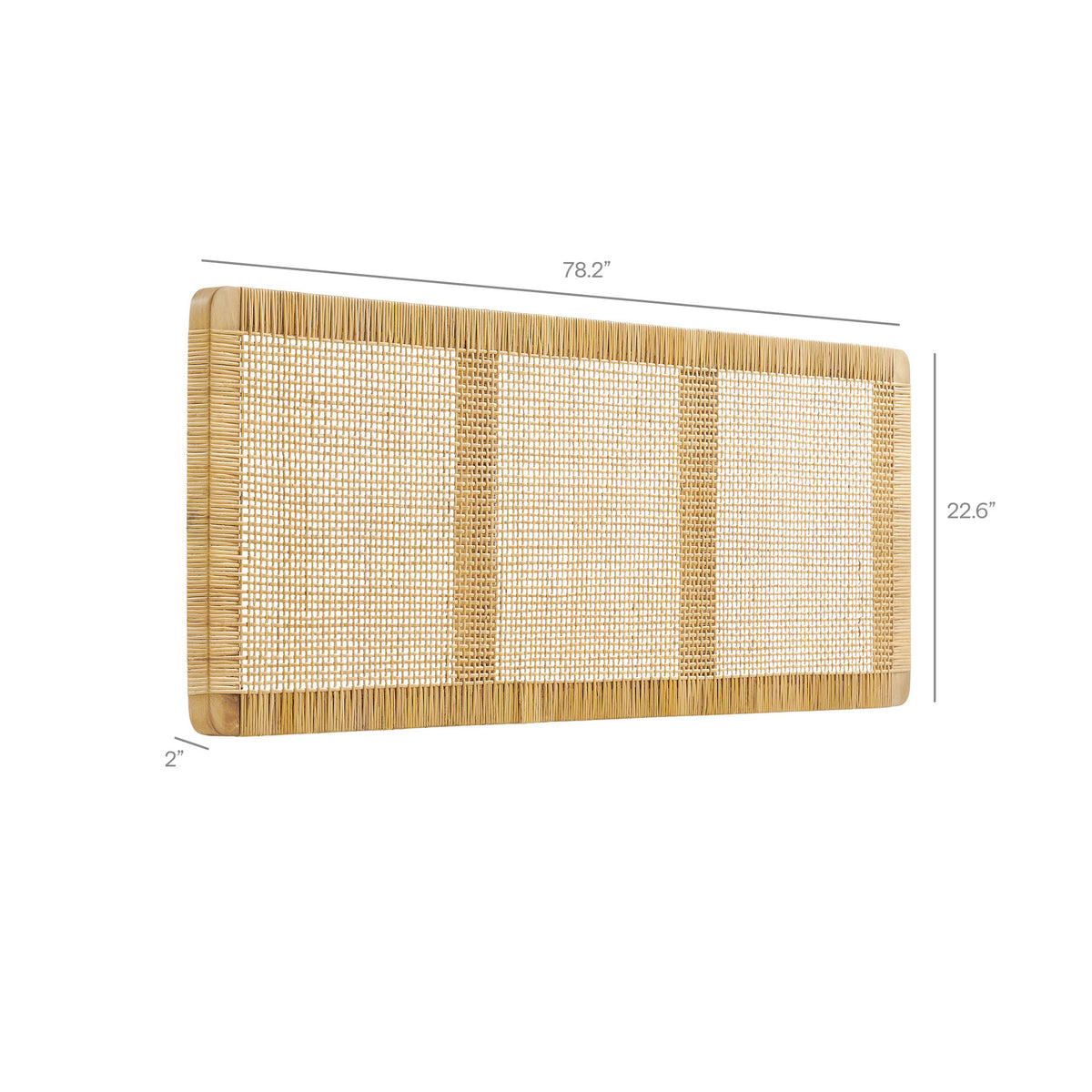 Sandy Wall Mounted Wood and Rattan Headboard